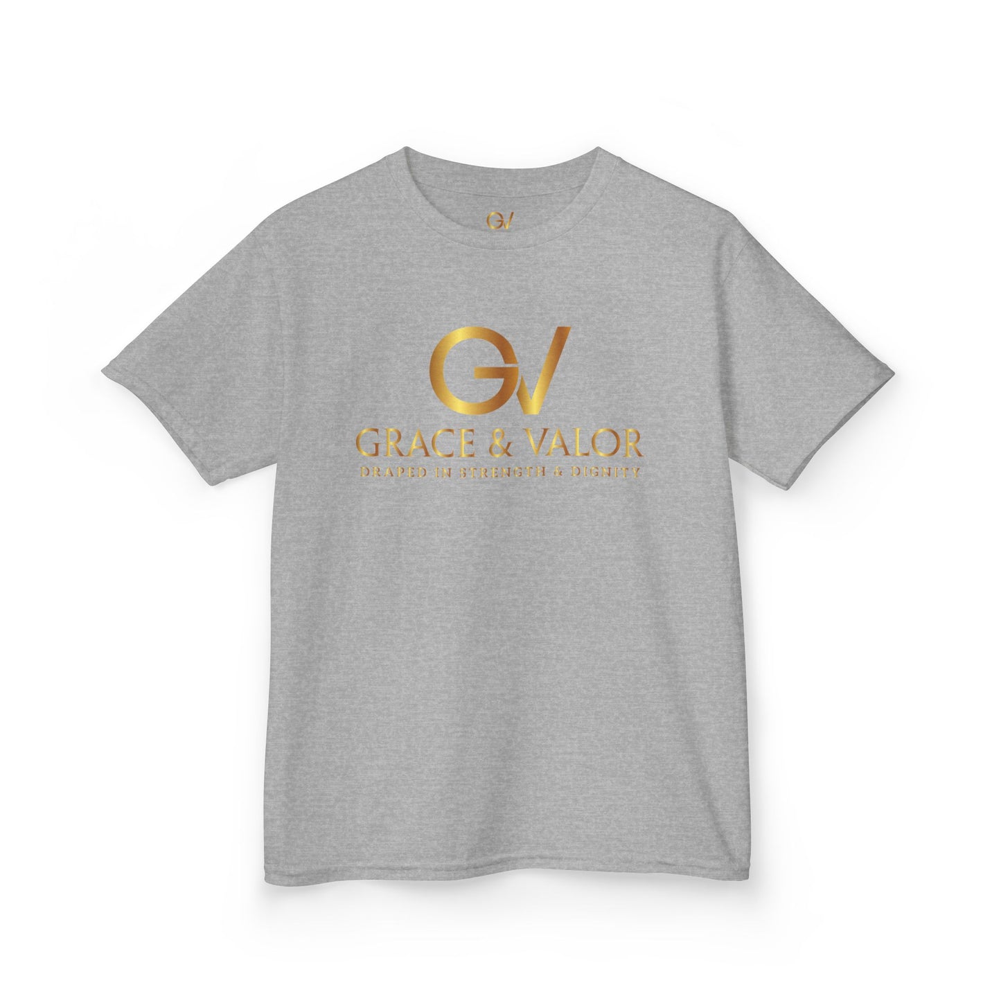 Kids Grace & Valor Tee Gold font total - God Favors Me Design - Stylish Cotton Shirt