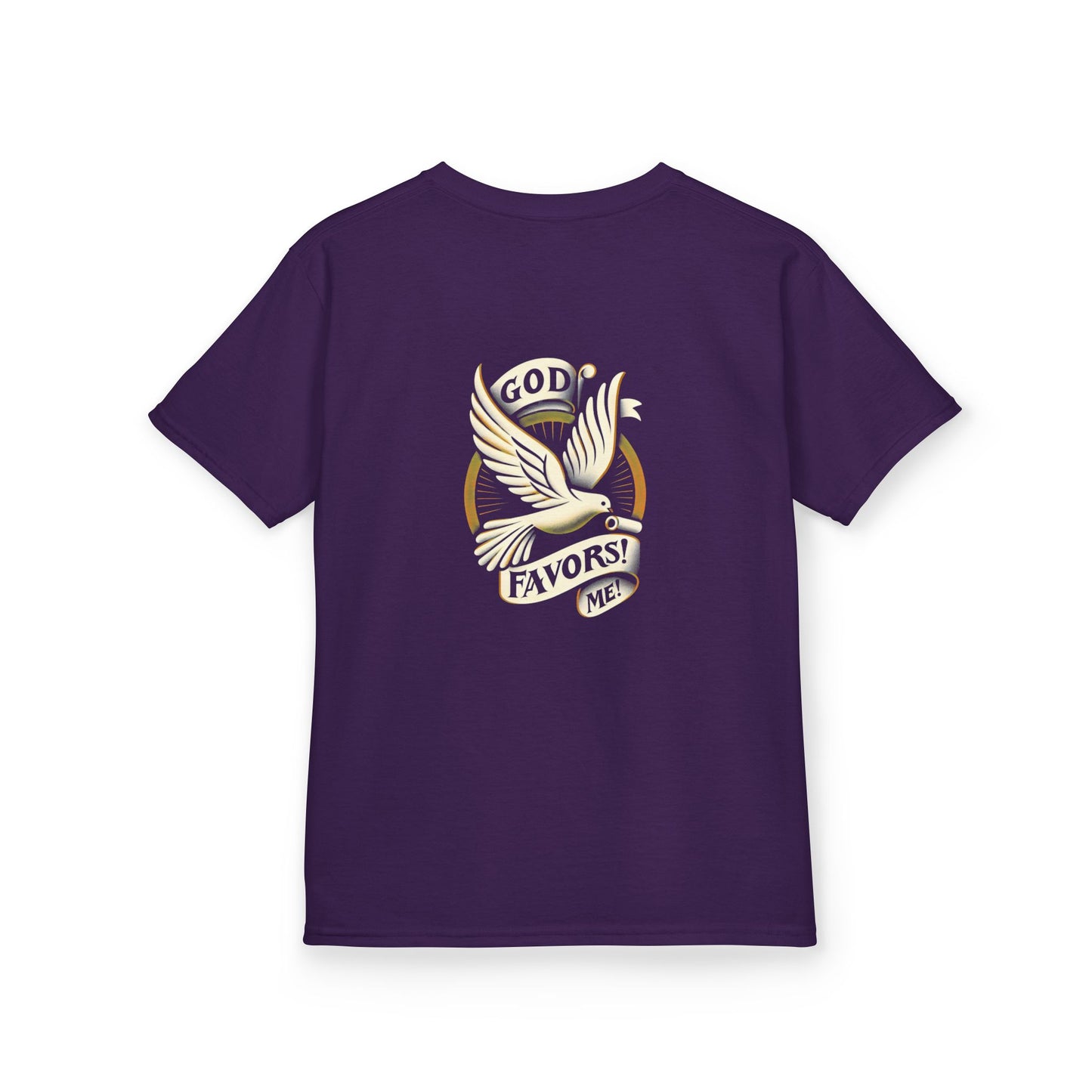 Kids Grace & Valor Tee White font total - God Favors Me Floral Design - Stylish Cotton Shirt