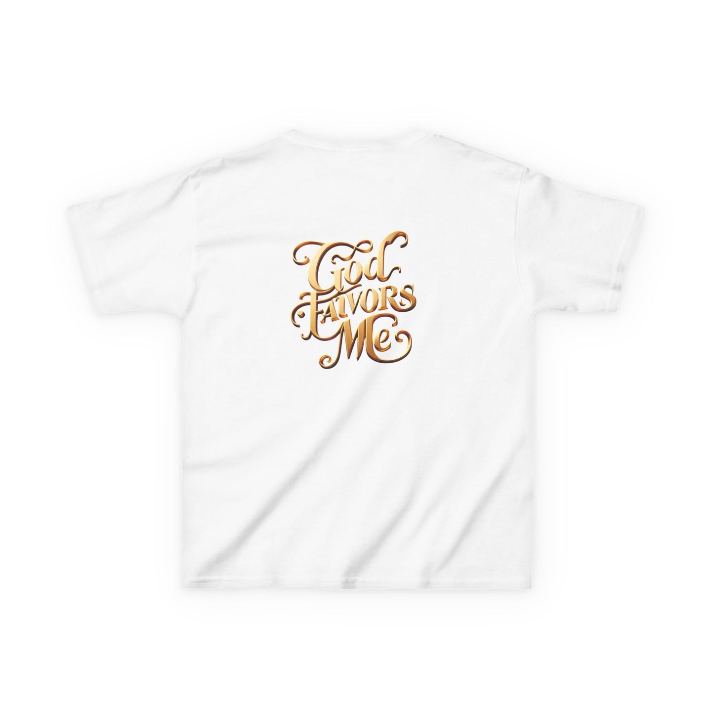 Kids Grace & Valor Tee Gold Original font total - God Favors Me Design - Stylish Cotton Shirt