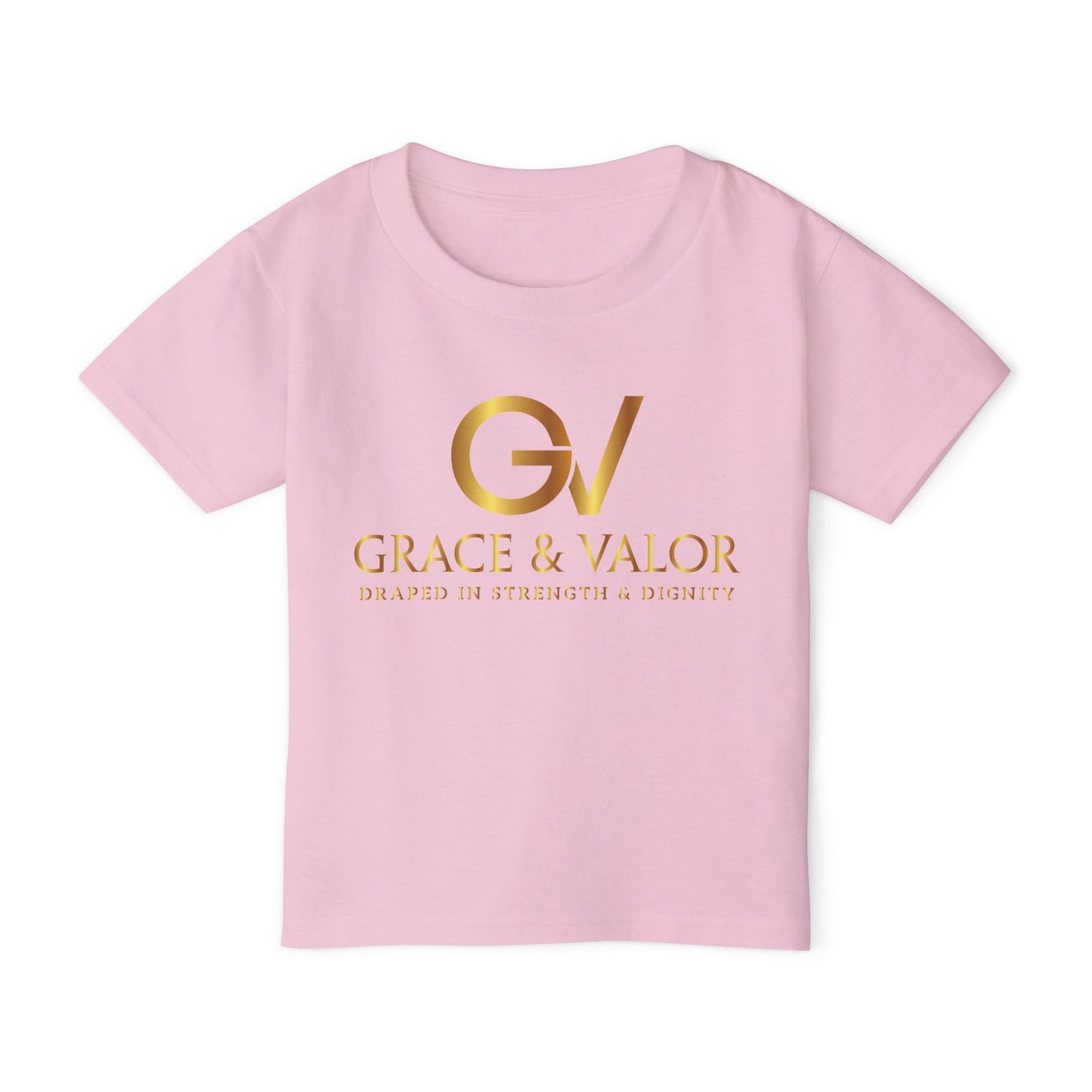 Grace & Valor Toddler T-Shirt - Gold Scripture Design
