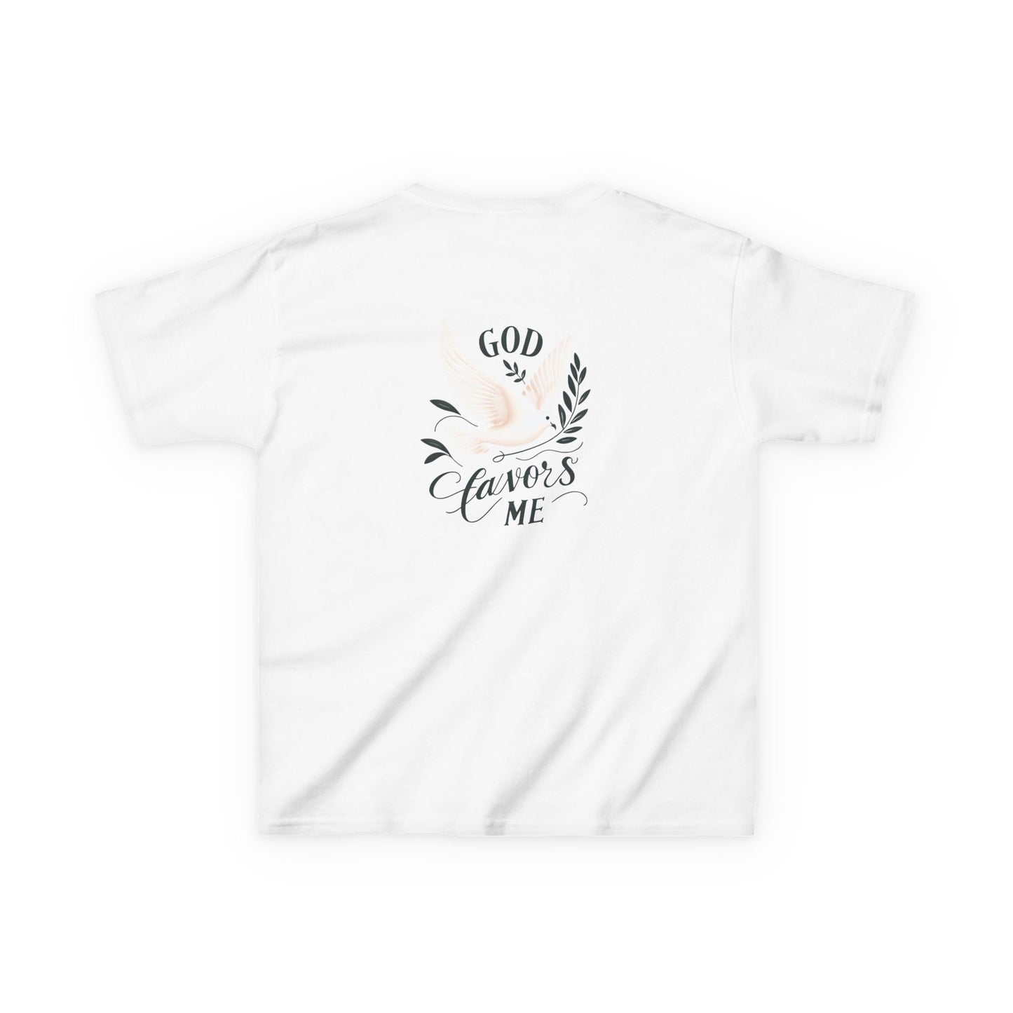 Kids Grace & Valor Tee Black font total - God Favors Me Floral Design - Stylish Cotton Shirt