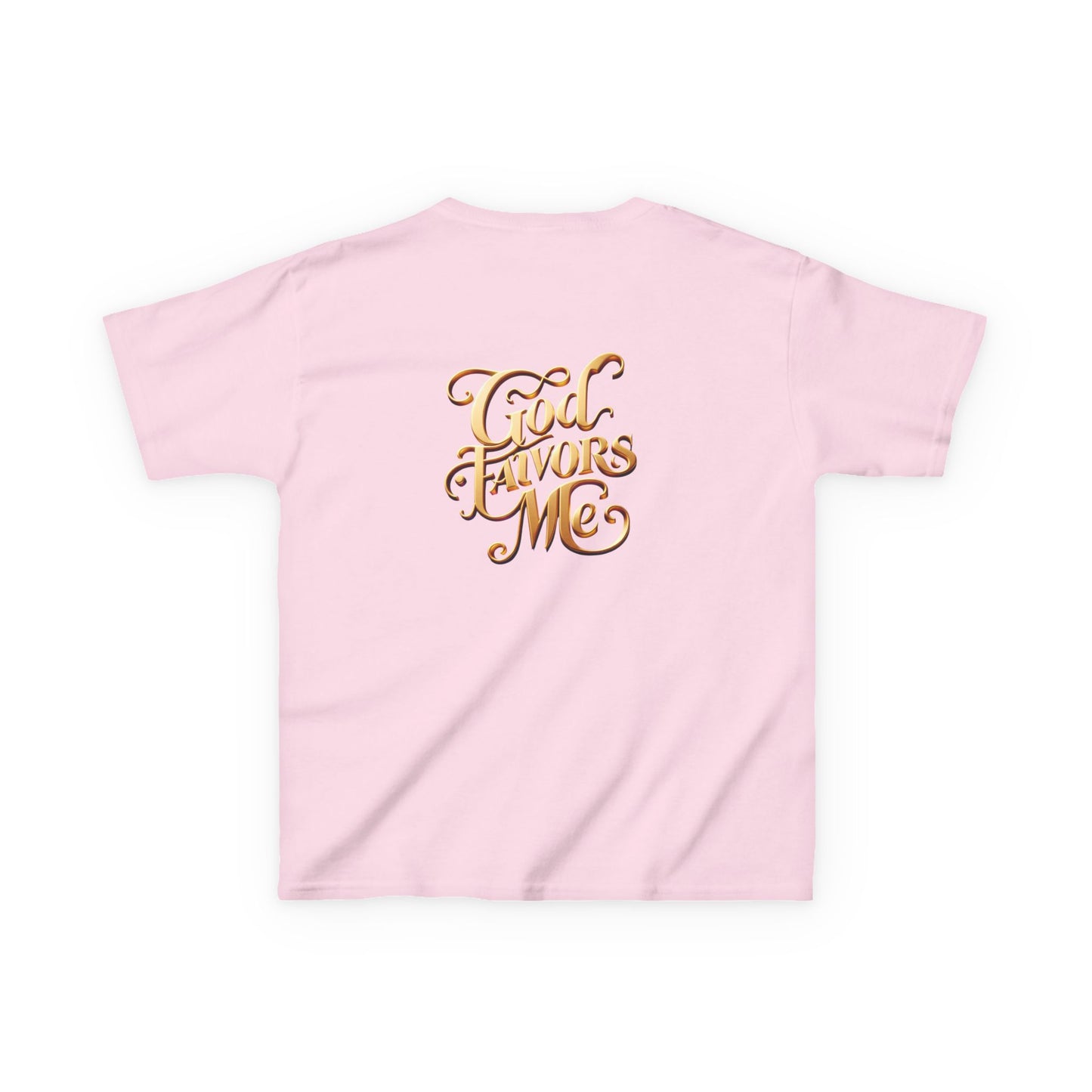 Kids Grace & Valor Tee Gold Original font total - God Favors Me Design - Stylish Cotton Shirt
