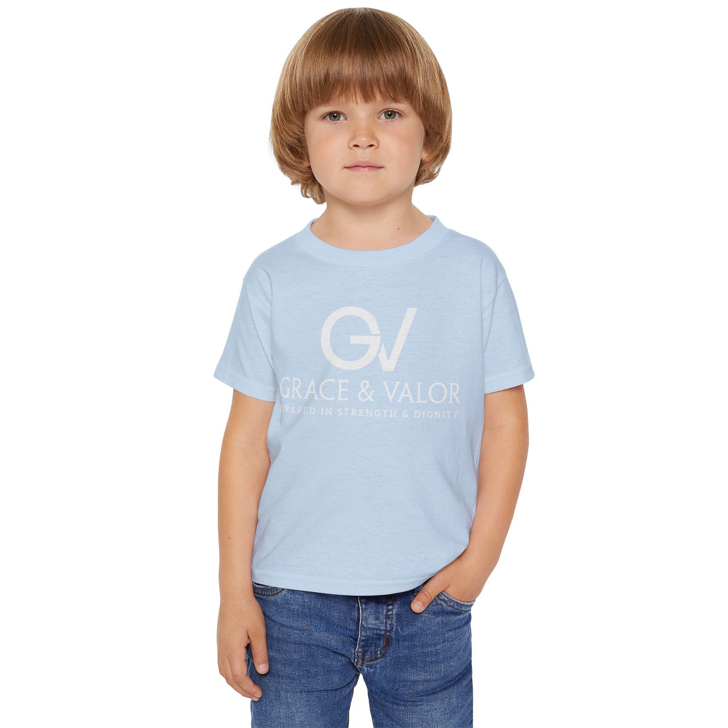 Grace & Valor Toddler T-Shirt - White Scripture Design
