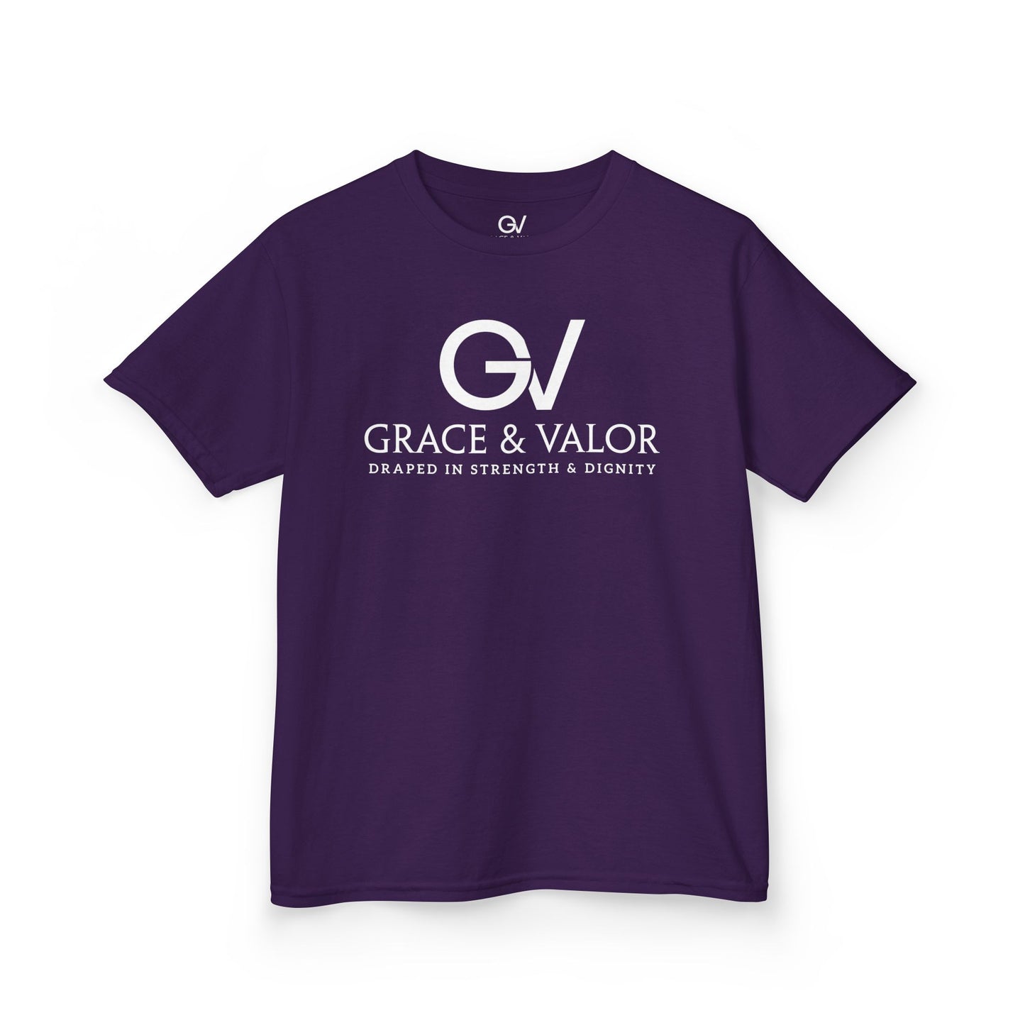 Kids Grace & Valor Tee White font total - God Favors Me Floral Design - Stylish Cotton Shirt