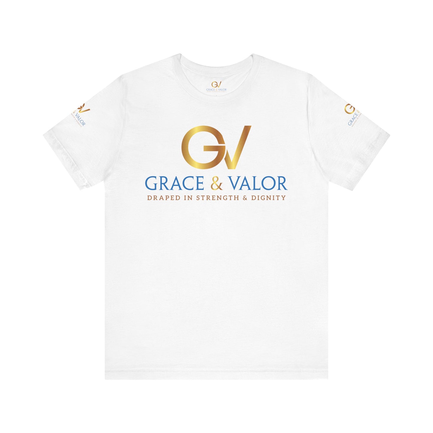 GV Original Bible back - Grace & Valor Unisex Jersey Short Sleeve Tee - Strength & Dignity Apparel