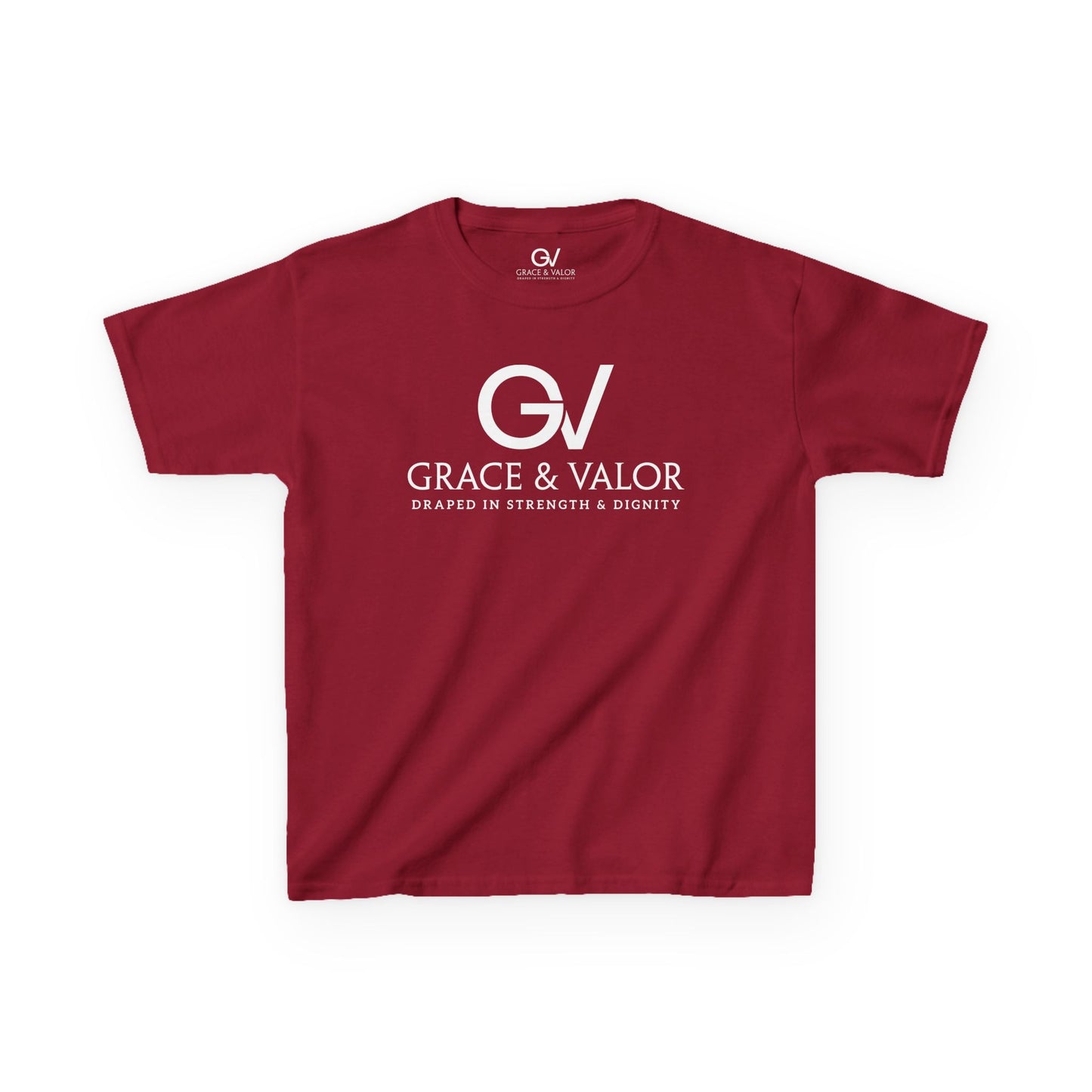 Kids Grace & Valor Tee White font total - God Favors Me Floral Design - Stylish Cotton Shirt