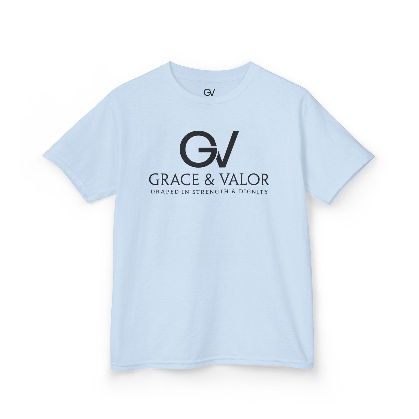 Kids Grace & Valor Tee Black font total - God Favors Me Floral Design - Stylish Cotton Shirt