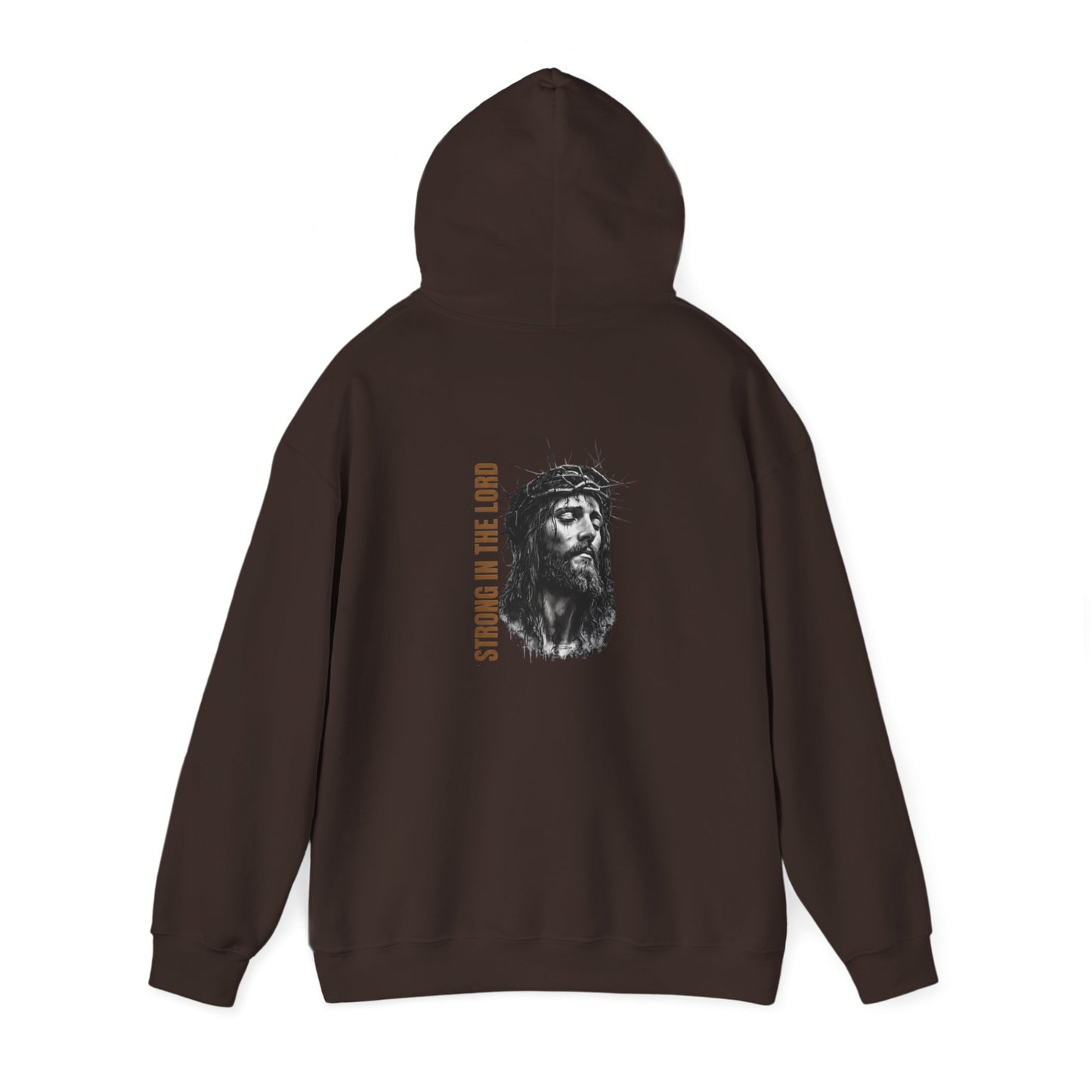 Strong in the Lord Unisex Christian Hoodie | GV Gold Monogram Collection Ephesians 6:10 Bible Verse Faith Streetwear Apparel