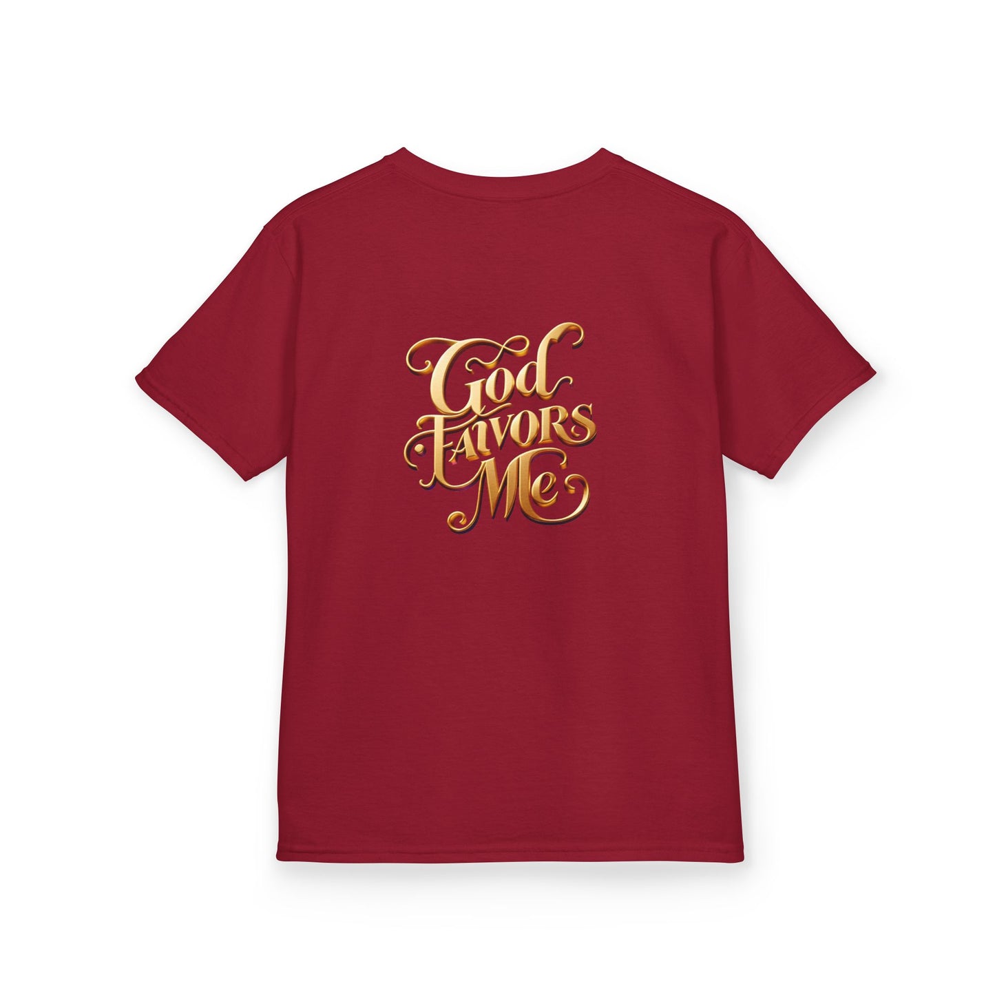 Kids Grace & Valor Tee Gold Original font total - God Favors Me Design - Stylish Cotton Shirt