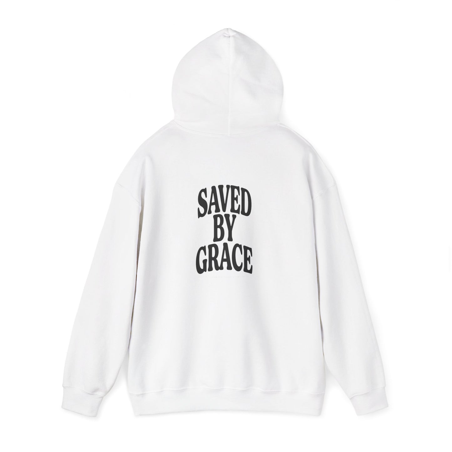 Saved by Grace Unisex Christian Hoodie | GV Gold Monogram Collection Ephesians 2:8 Bible Verse Faith Streetwear Apparel
