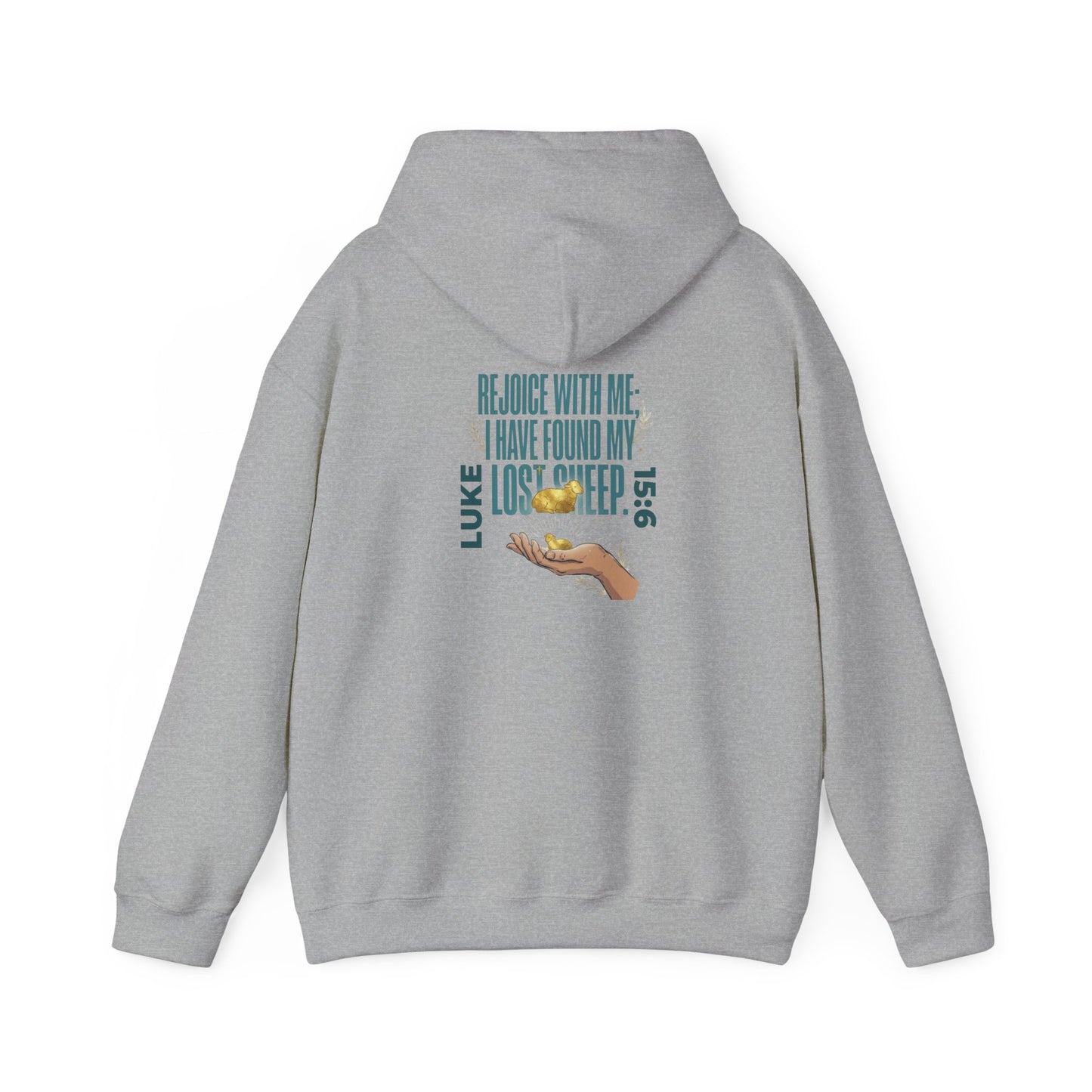 Rejoice With Me Lost Sheep Unisex Christian Hoodie | GV Gold Monogram Collection Luke 15:6 Bible Verse Faith Streetwear Apparel