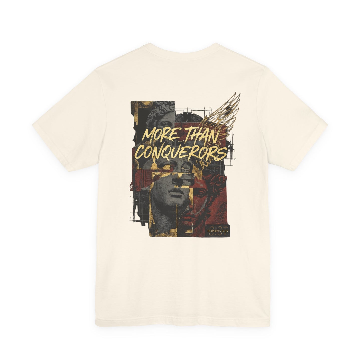 More Than a Conqueror Shirt | Romans 8:37 Bible Verse T-Shirt | Christian Faith Apparel | Inspirational Scripture Tee