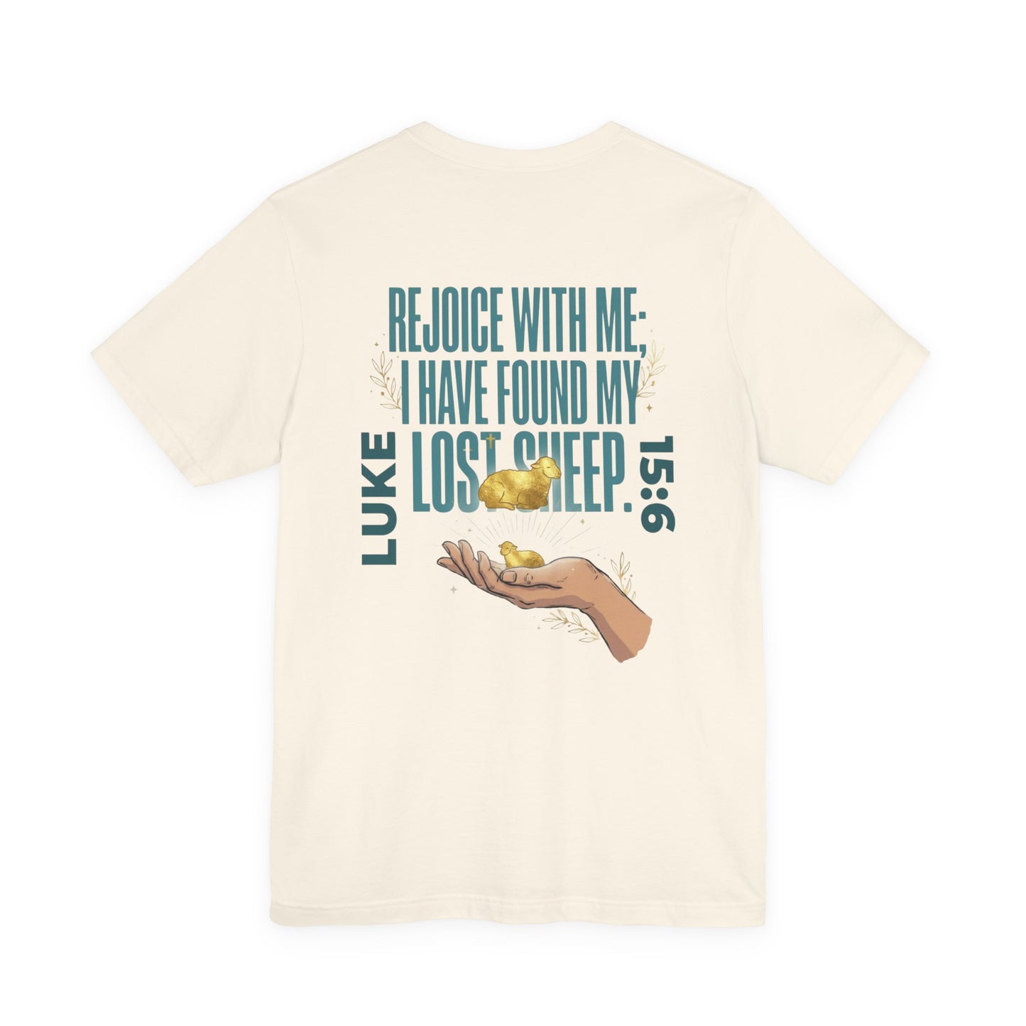 Rejoice With Me Lost Sheep Unisex Christian T-Shirt | Grace and Valor Signature Collection Luke 15:6 Bible Verse Faith Streetwear Apparel