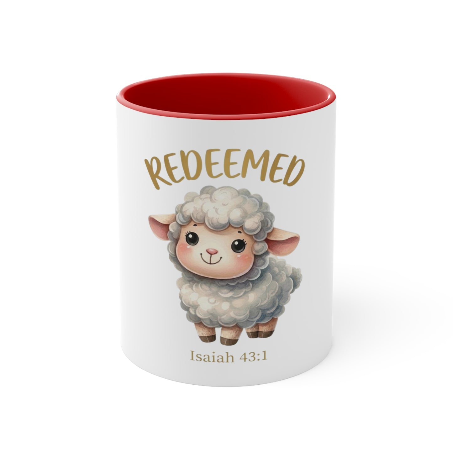 Redeemed Isaiah 43:1 Christian Coffee Mug – Cute Lamb Bible Verse Mug for Women & Girls | Faith-Based Christian Gift | Inspirational Scripture Cup