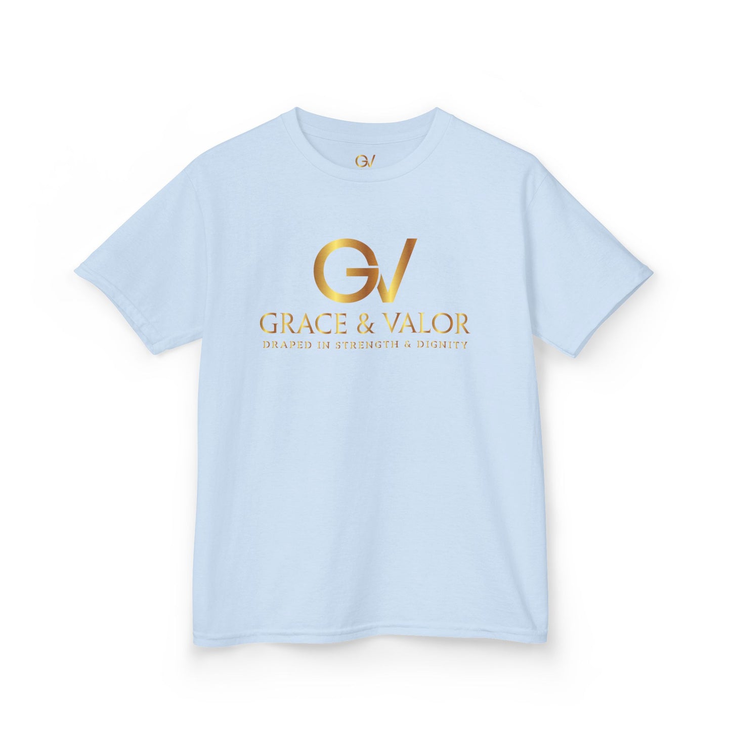 Kids Grace & Valor Tee Gold font total - God Favors Me Design - Stylish Cotton Shirt