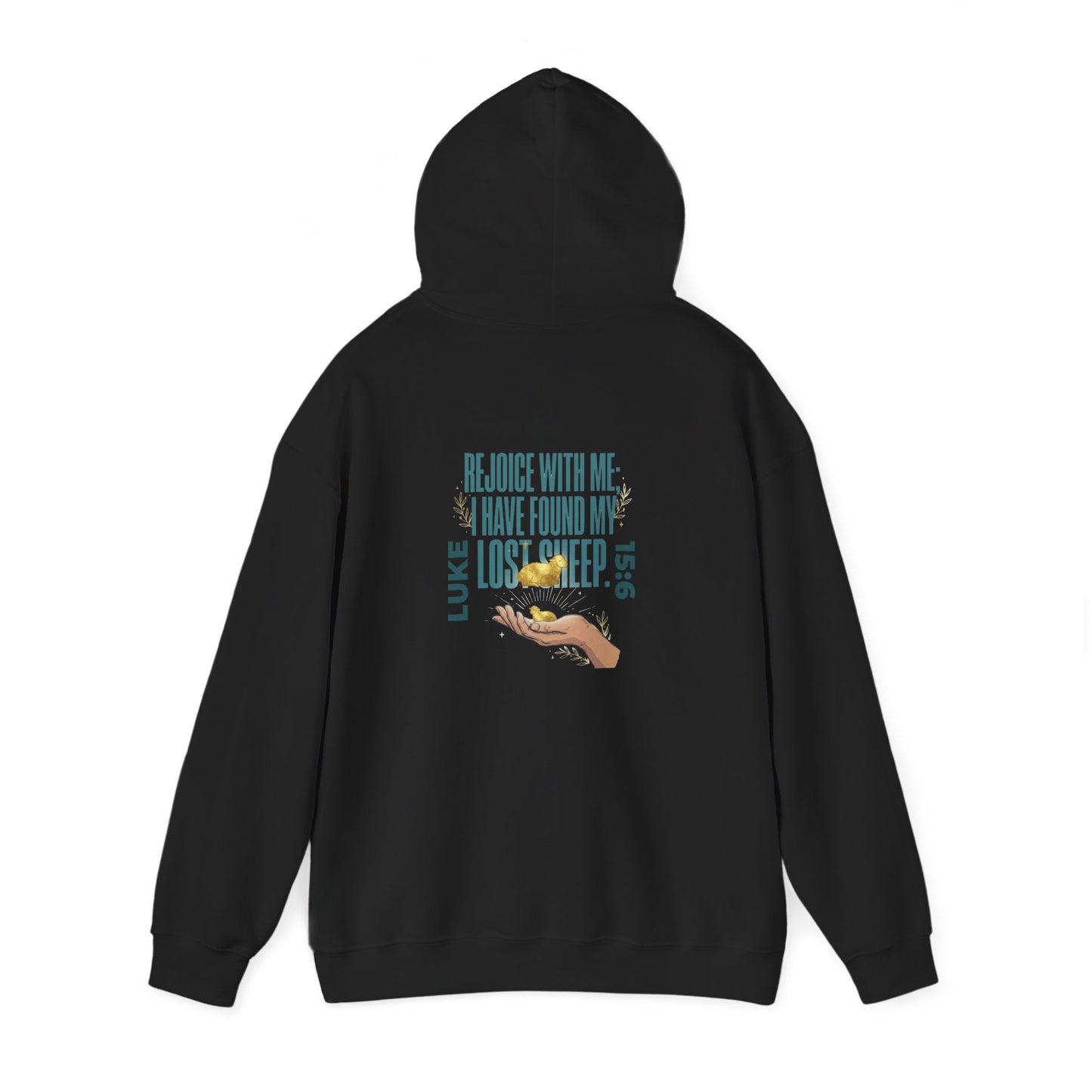 Rejoice With Me Lost Sheep Unisex Christian Hoodie | GV Gold Monogram Collection Luke 15:6 Bible Verse Faith Streetwear Apparel