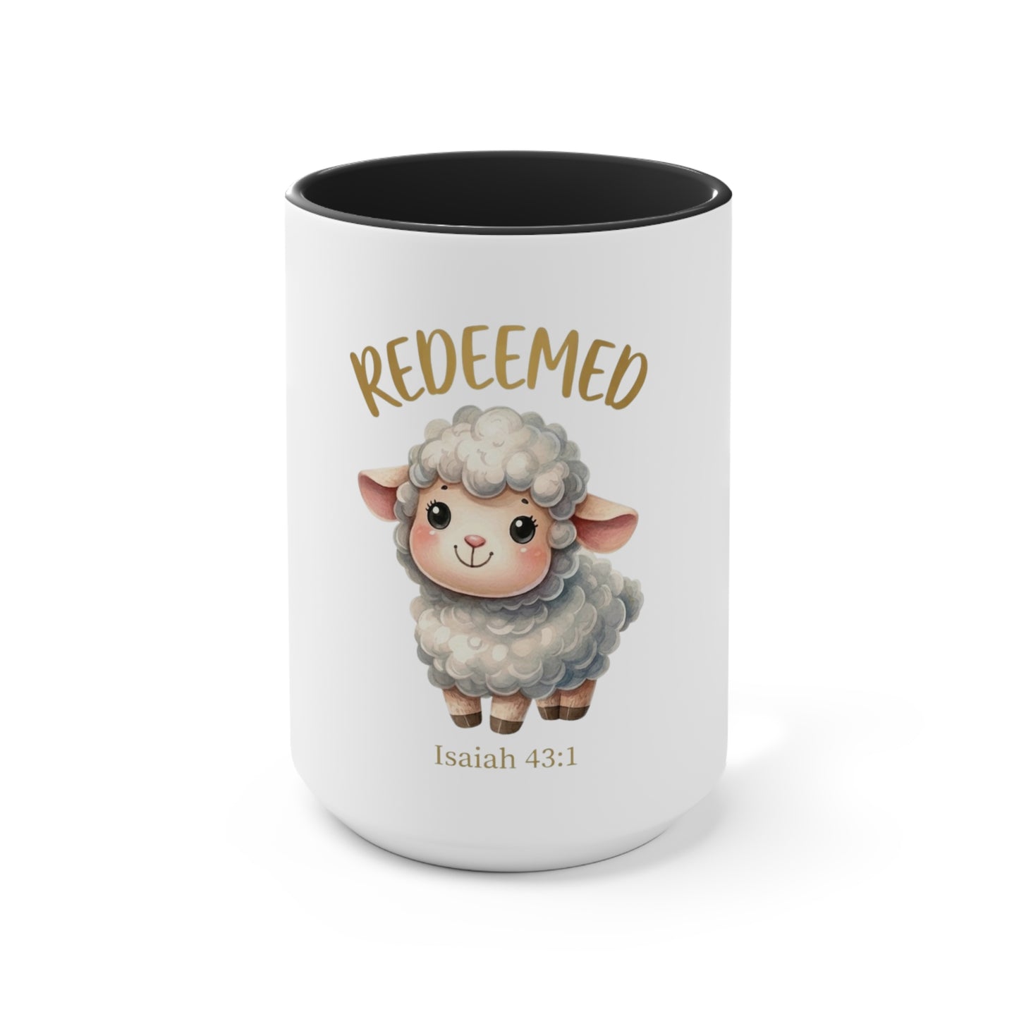 Redeemed Isaiah 43:1 Christian Coffee Mug – Cute Lamb Bible Verse Mug for Women & Girls | Faith-Based Christian Gift | Inspirational Scripture Cup