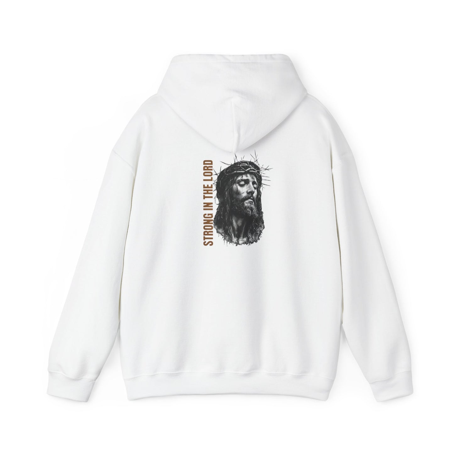 Strong in the Lord Unisex Christian Hoodie | GV Gold Monogram Collection Ephesians 6:10 Bible Verse Faith Streetwear Apparel