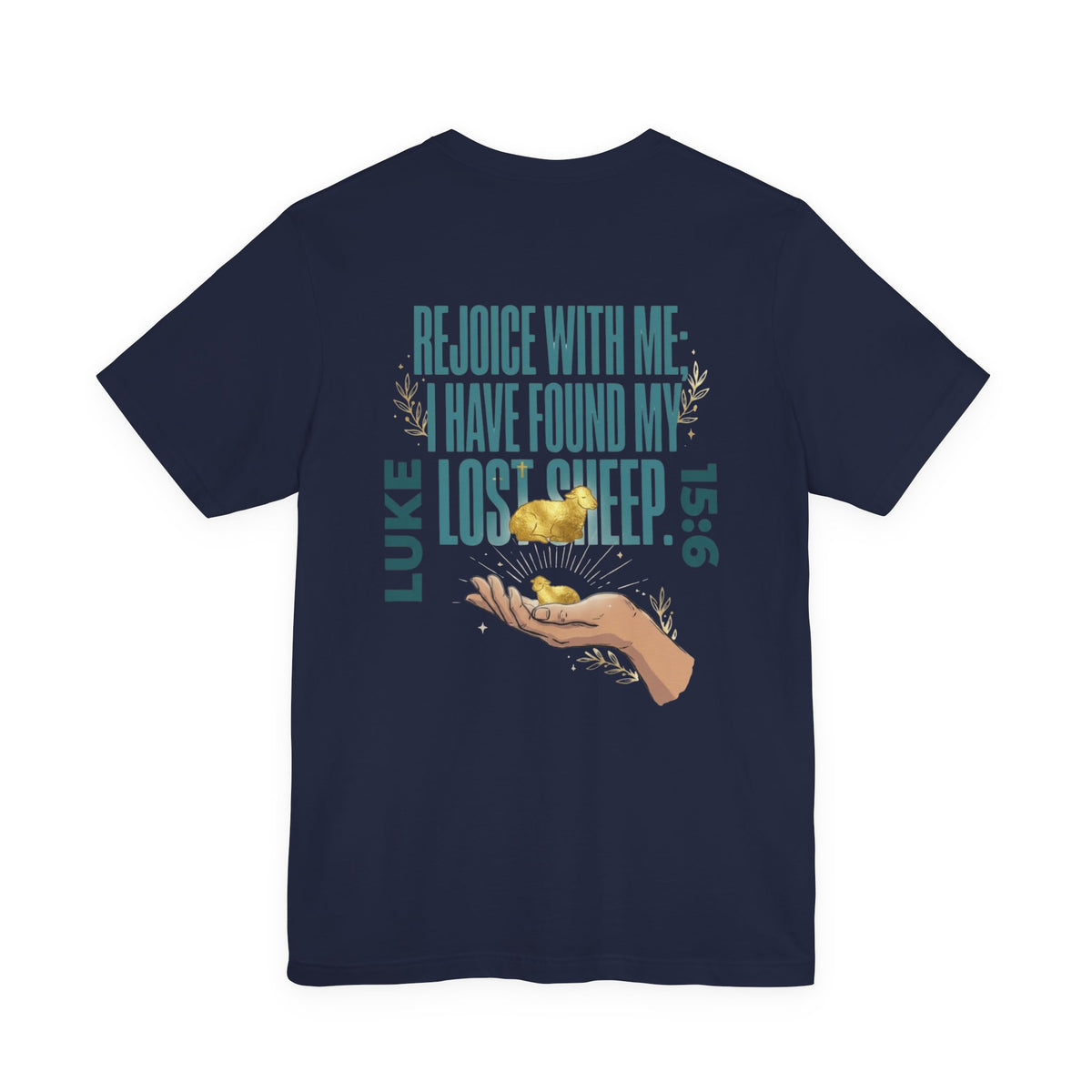 Rejoice With Me Lost Sheep Unisex Christian T-Shirt | GV Gold Monogram Collection Luke 15:6 Bible Verse Faith Streetwear Apparel