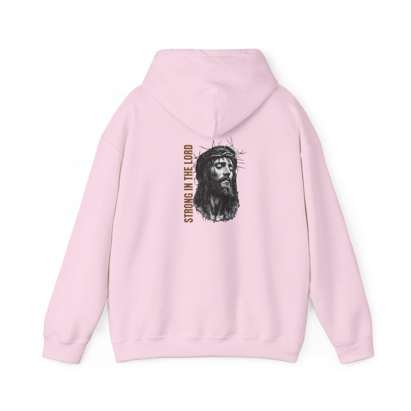 Strong in the Lord Unisex Christian Hoodie | GV Gold Monogram Collection Ephesians 6:10 Bible Verse Faith Streetwear Apparel