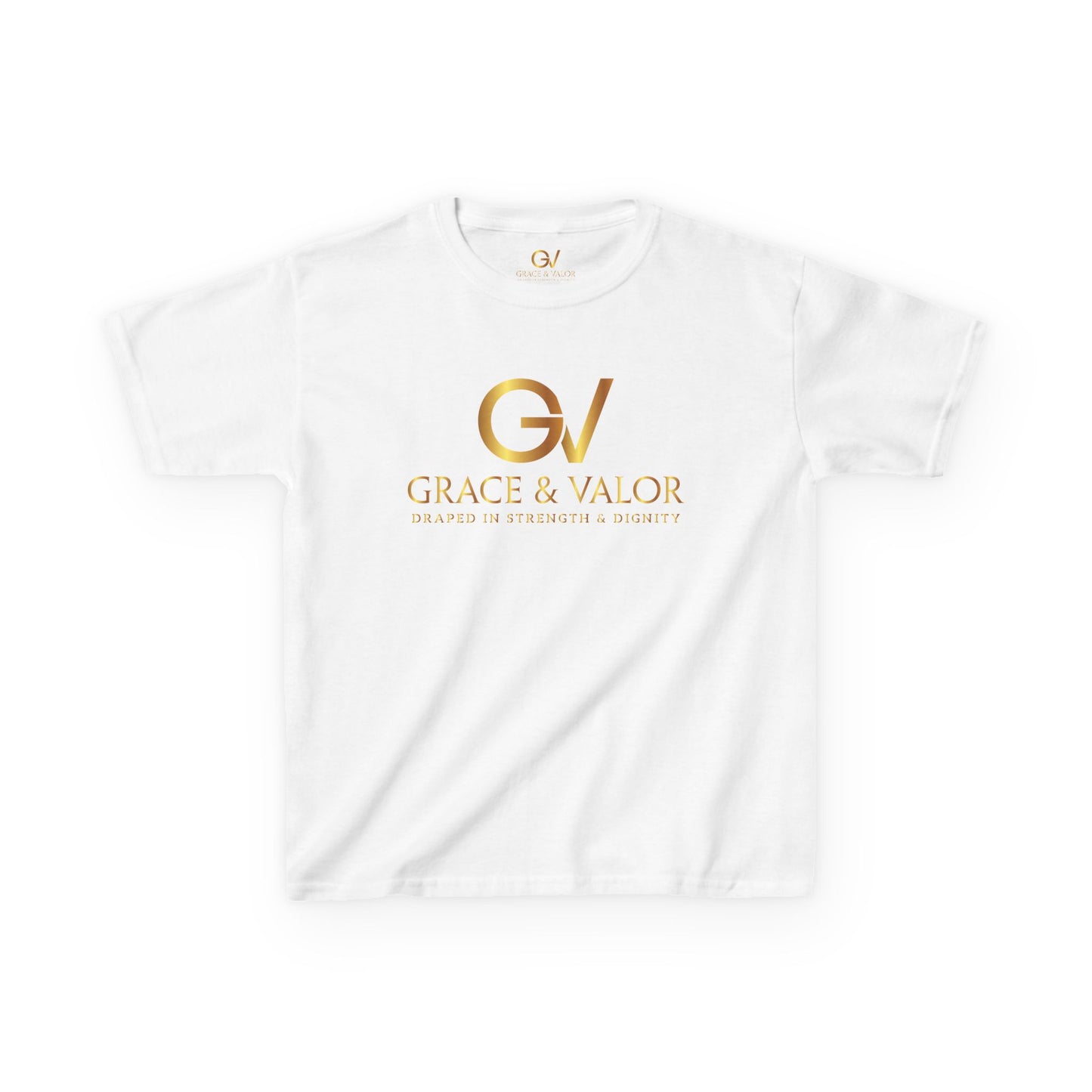 Kids Grace & Valor Tee Gold font total - God Favors Me Design - Stylish Cotton Shirt