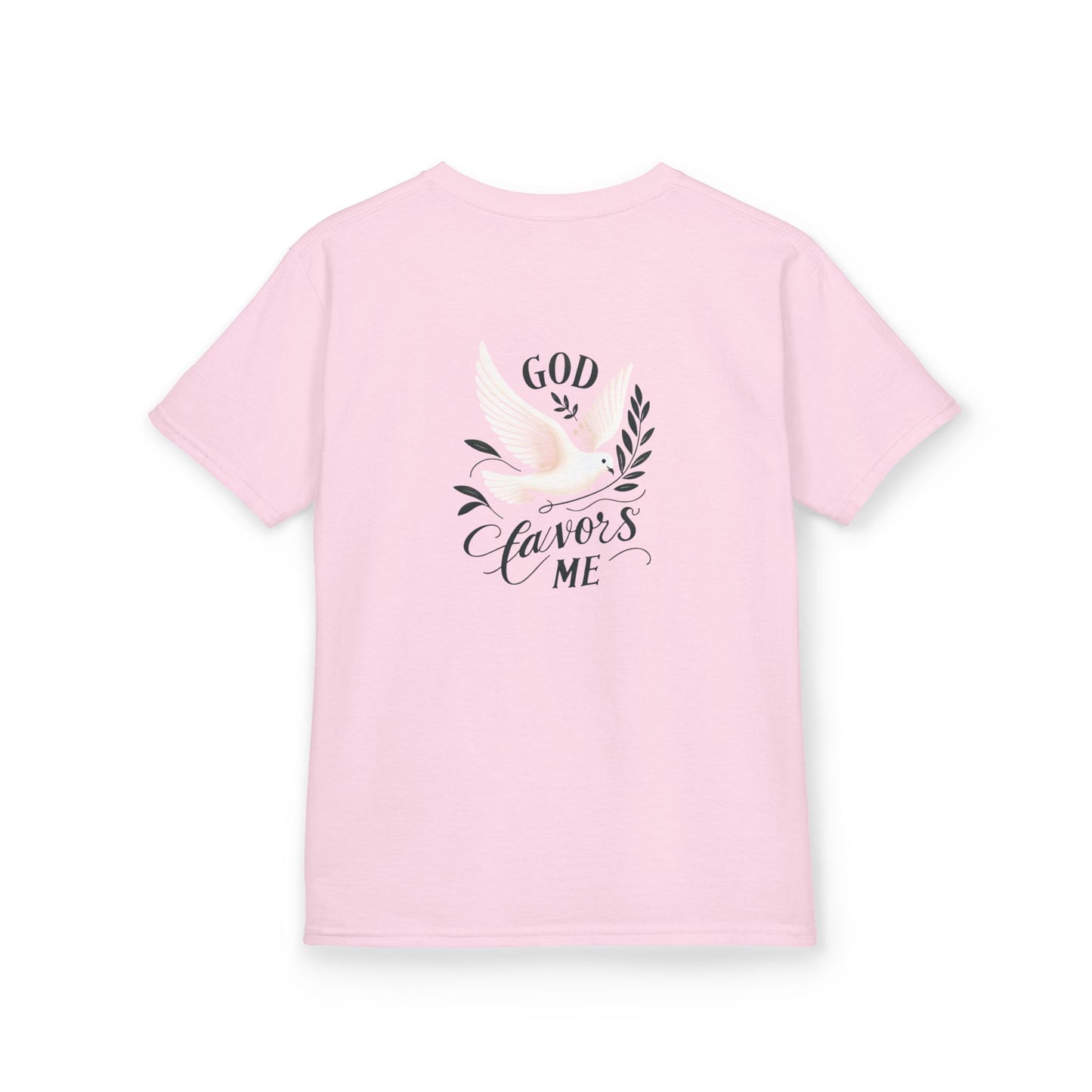 Kids Grace & Valor Tee Black font total - God Favors Me Floral Design - Stylish Cotton Shirt