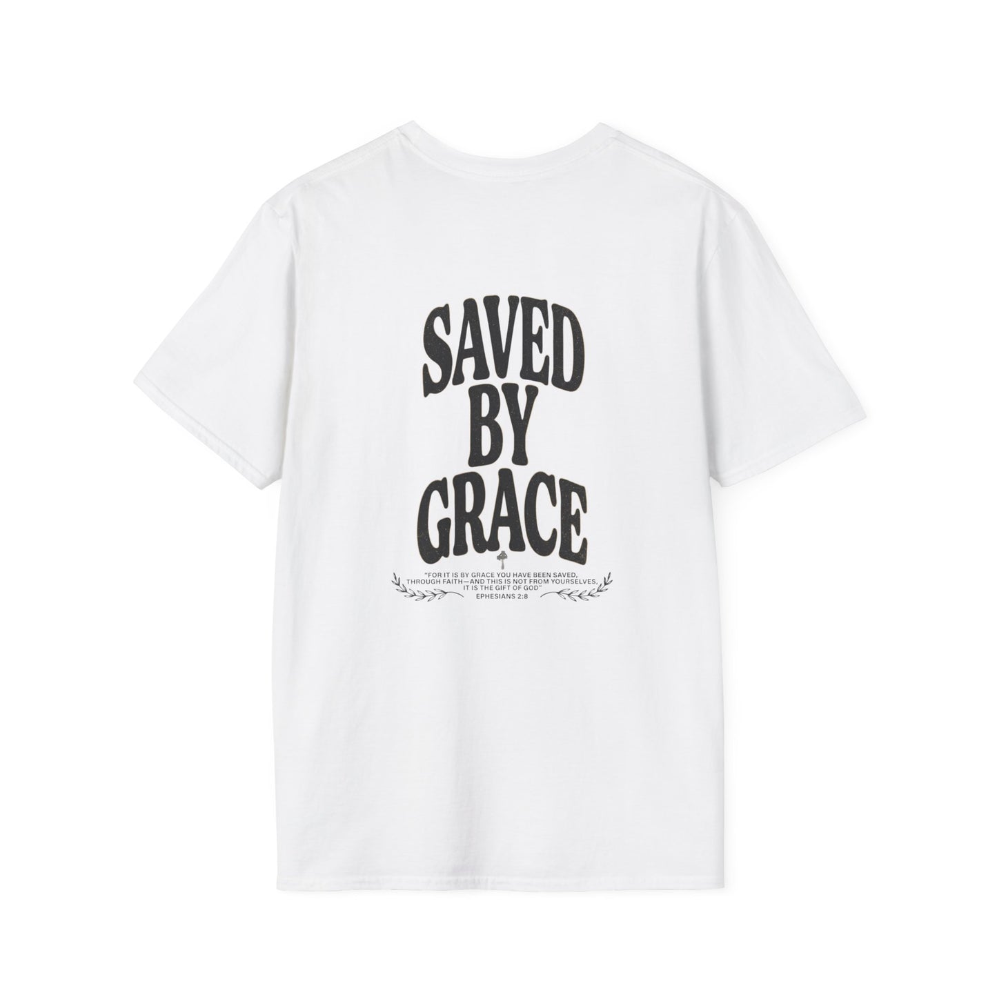 Saved by Grace Unisex Christian T-Shirt | Grace and Valor Signature Collection Ephesians 2:8 Bible Verse Faith Streetwear Apparel