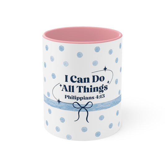 Christian Scripture Mug – I Can Do All Things Through Christ Philippians 4:13 Coffee Cup | Encouraging Faith Gift for Women, Moms, and Friends