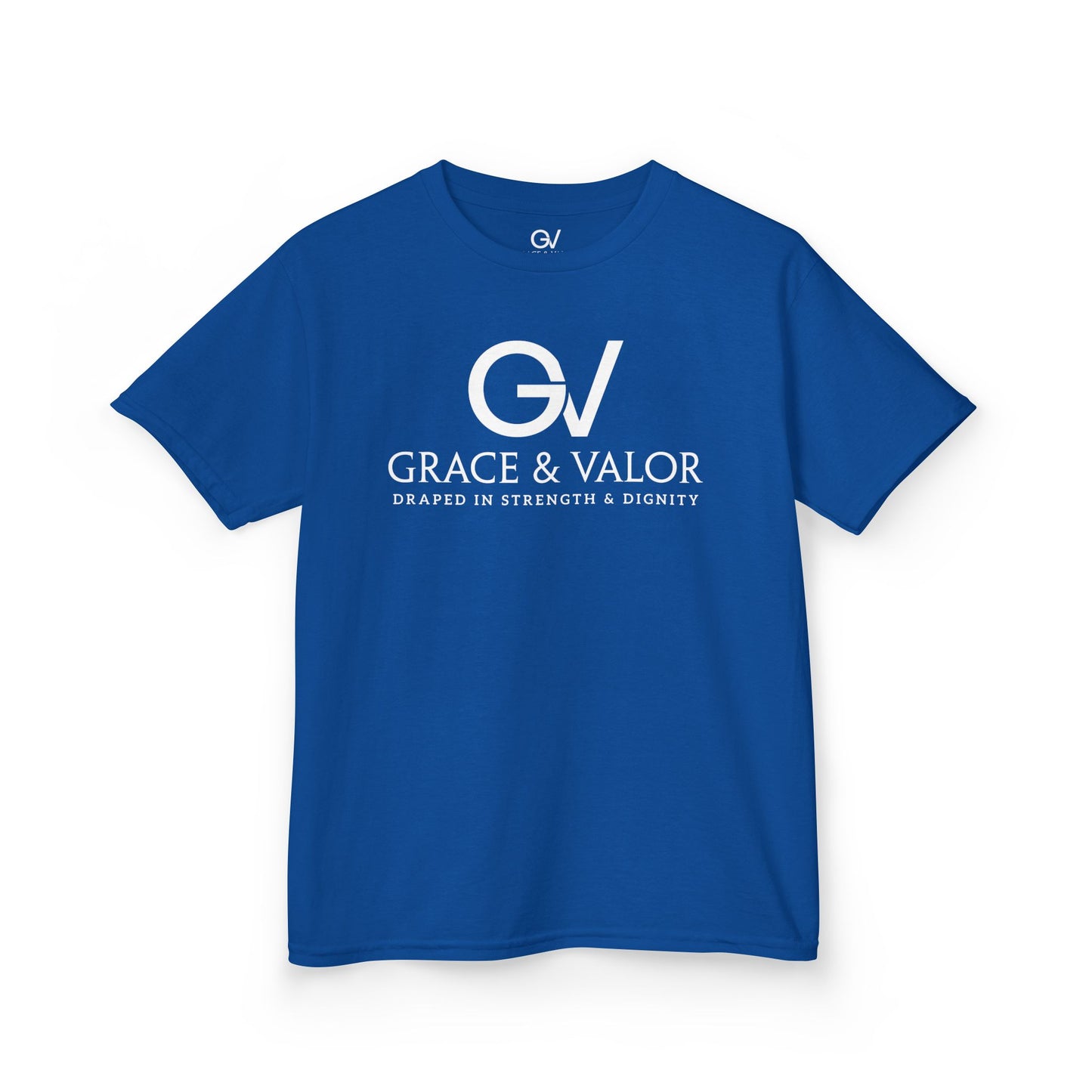 Kids Grace & Valor Tee White font total - God Favors Me Floral Design - Stylish Cotton Shirt