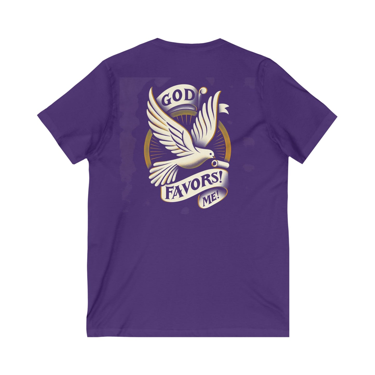 Inspirational Unisex V-Neck Tee - "God Favors Me" White font