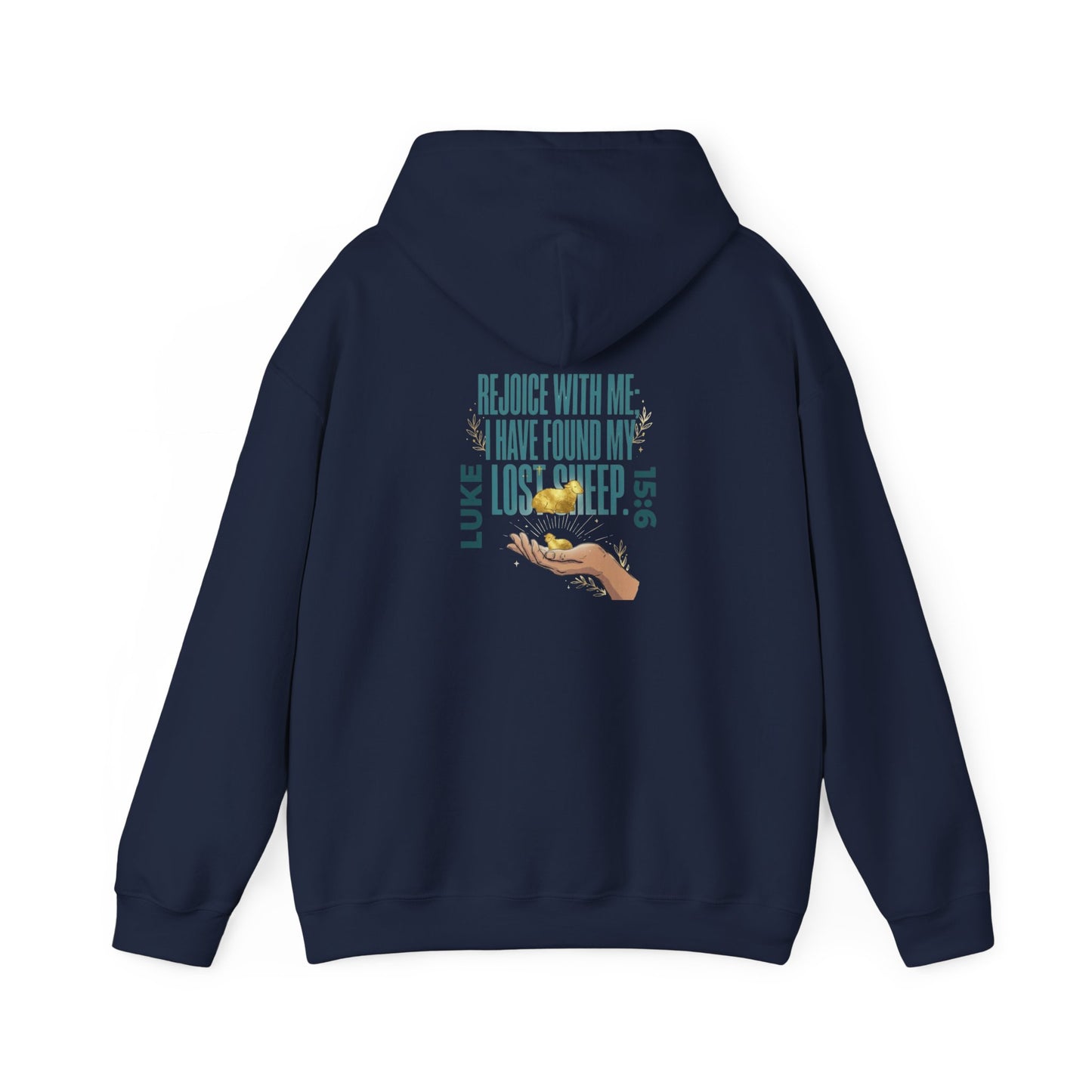 Rejoice With Me Lost Sheep Unisex Christian Hoodie | GV Gold Monogram Collection Luke 15:6 Bible Verse Faith Streetwear Apparel