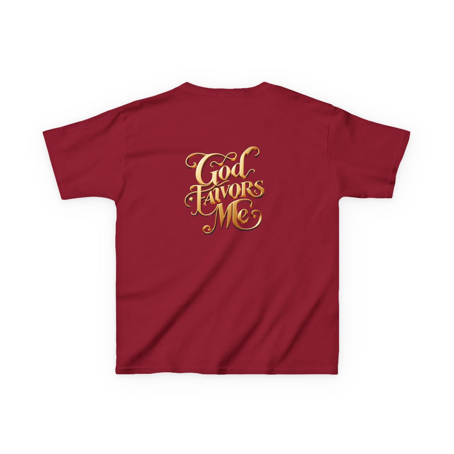 Kids Grace & Valor Tee Gold Original font total - God Favors Me Design - Stylish Cotton Shirt