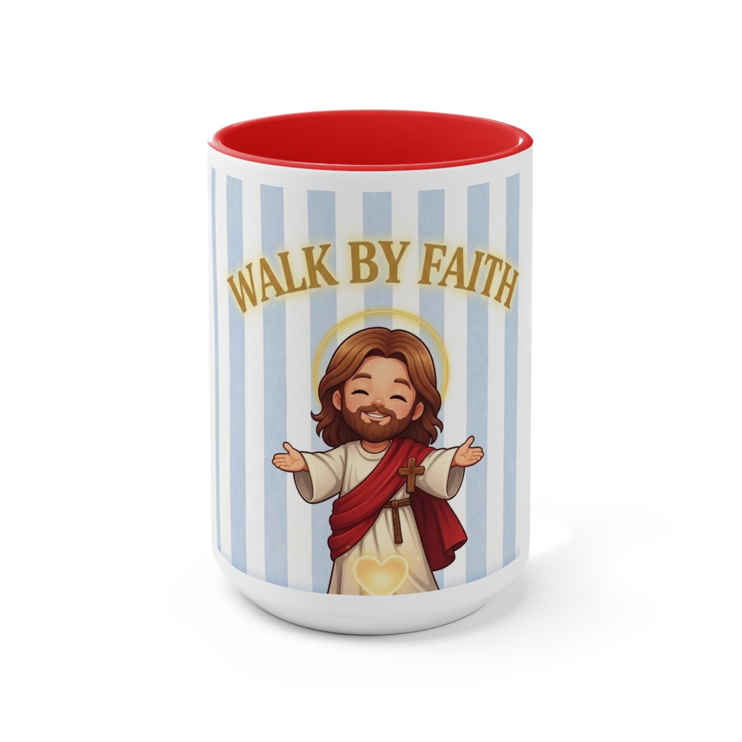 Faith-Based Christian Mug – Walk By Faith Jesus Coffee Cup | Encouraging Religious Gift for Christians | Inspirational Christian Drinkware