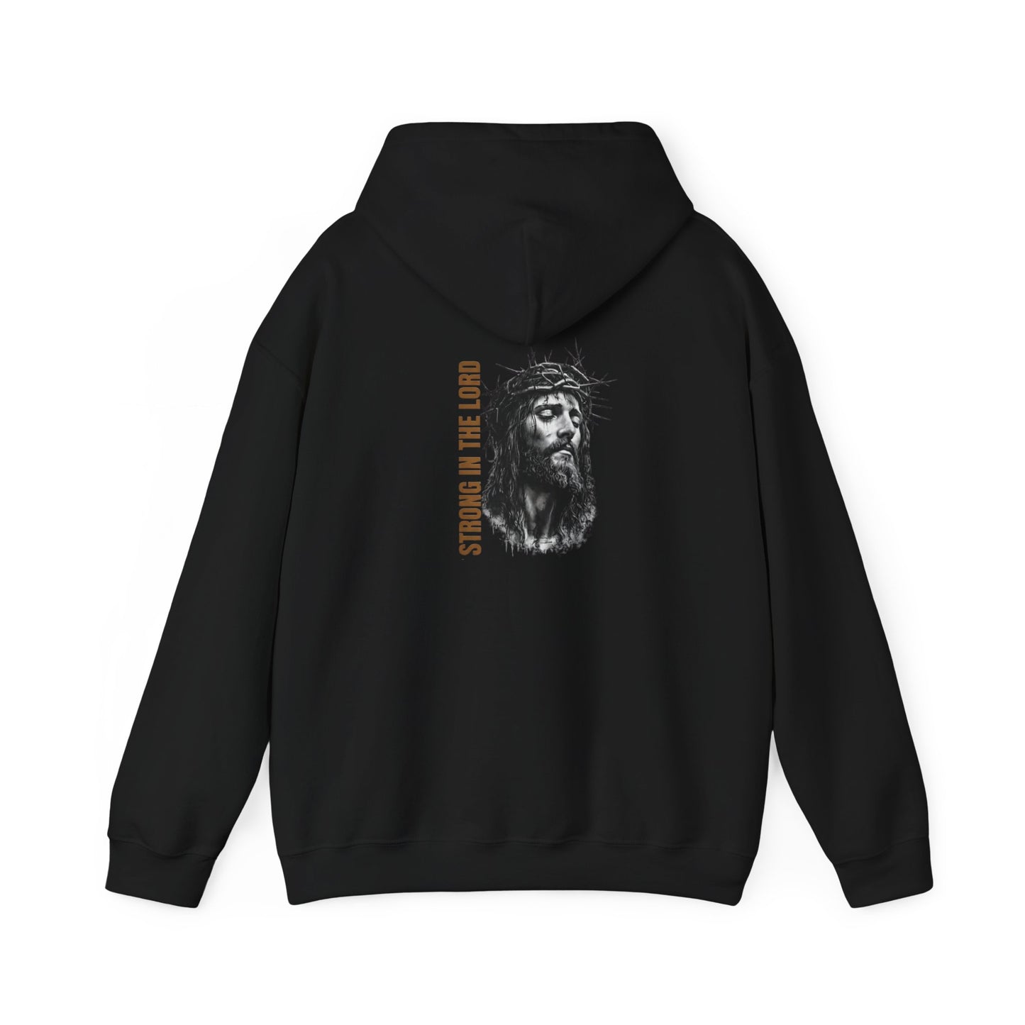 Strong in the Lord Unisex Christian Hoodie | GV Gold Monogram Collection Ephesians 6:10 Bible Verse Faith Streetwear Apparel