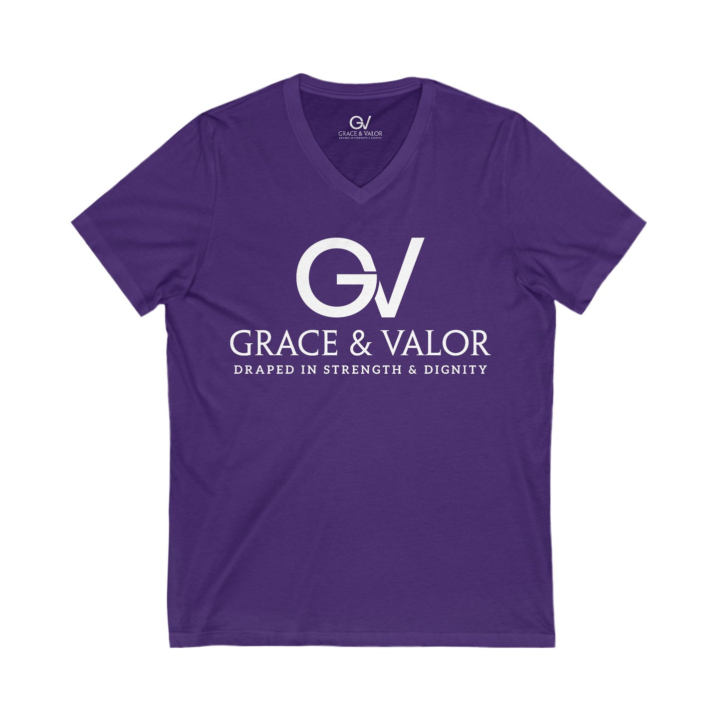 Inspirational Unisex V-Neck Tee - "God Favors Me" White font
