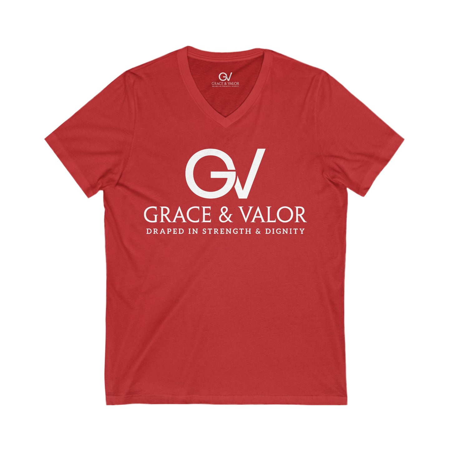 Inspirational Unisex V-Neck Tee - "God Favors Me" White font
