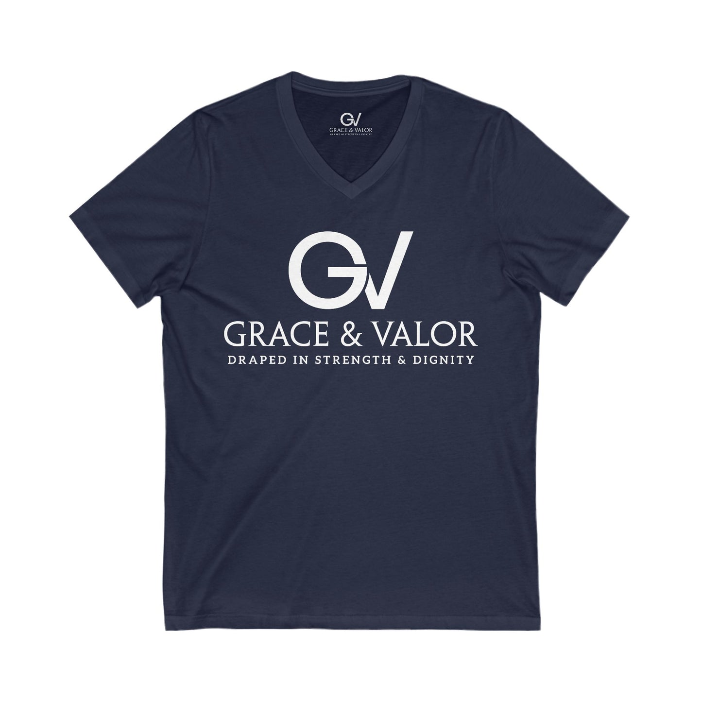 Inspirational Unisex V-Neck Tee - "God Favors Me" White font