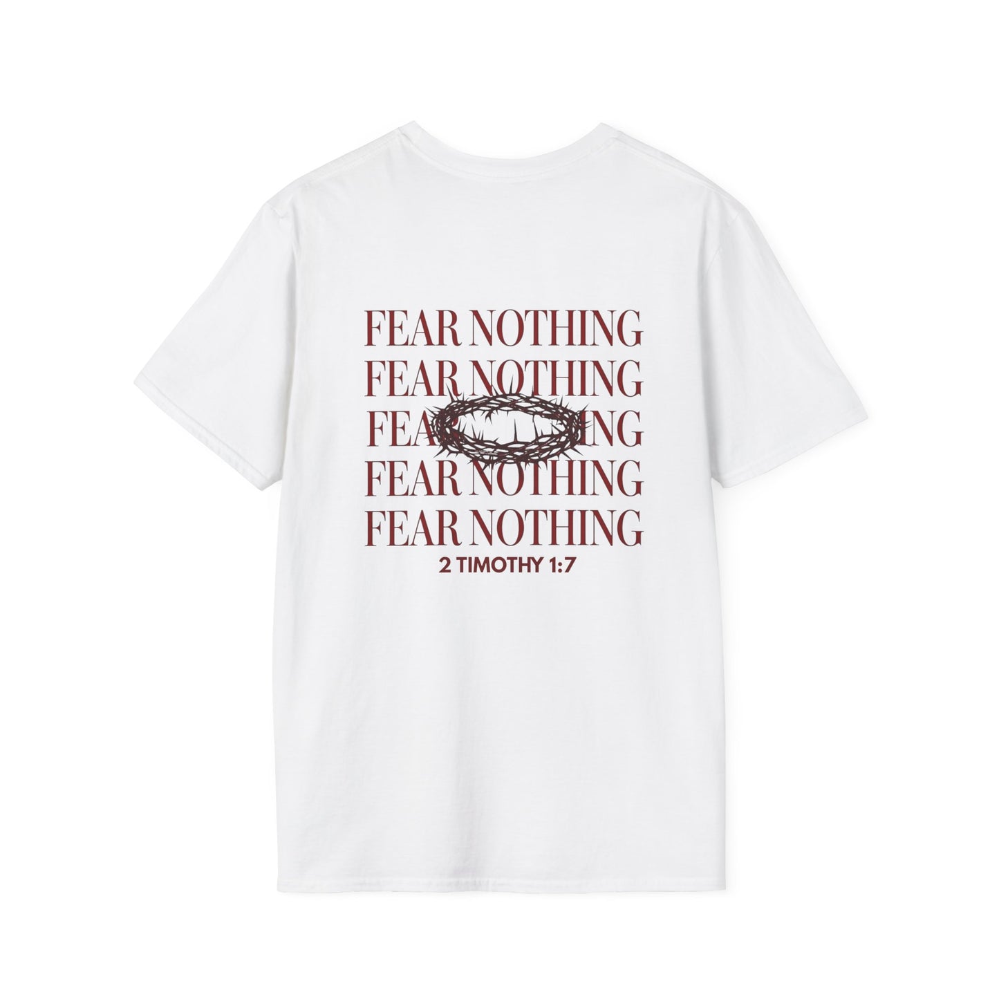 Christian Bible Verse Gold T-Shirt | Faith Over Fear 2 Timothy 1:7 Unisex Religious Graphic Tee Streetwear Apparel