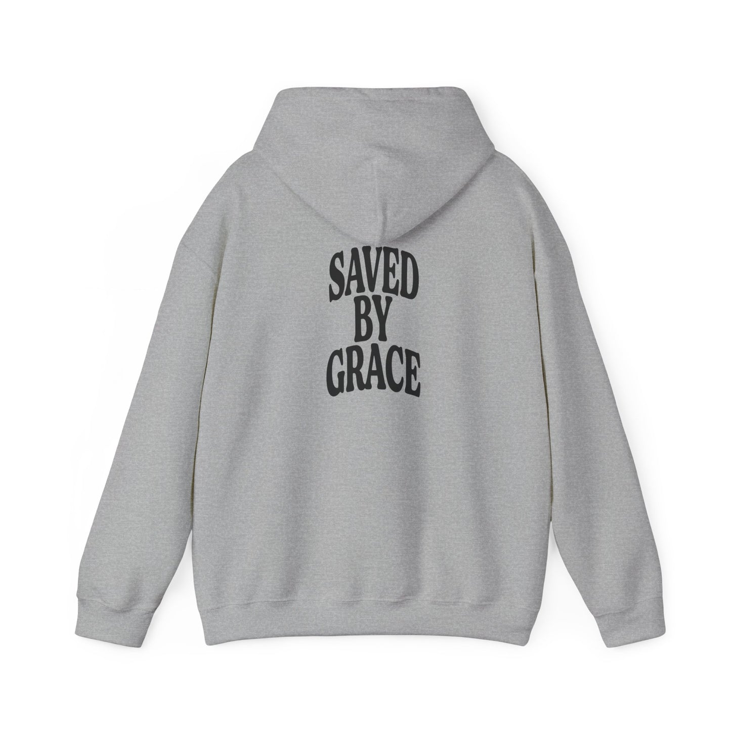 Saved by Grace Unisex Christian Hoodie | GV Gold Monogram Collection Ephesians 2:8 Bible Verse Faith Streetwear Apparel