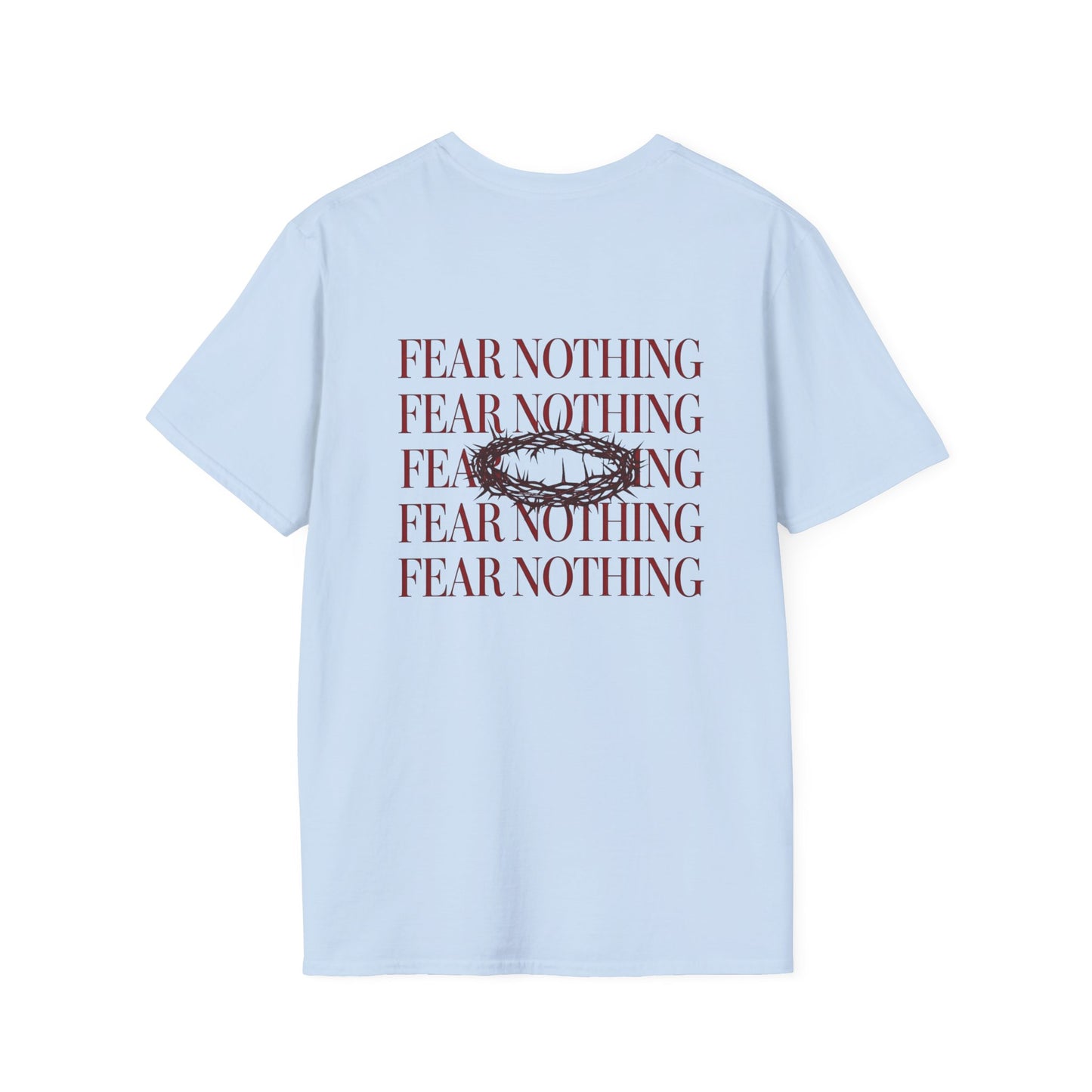 Fear Nothing Unisex Christian T-Shirt | Grace and Valor Signature Collection Faith Over Fear Joshua 1:9 Bible Verse Streetwear Apparel