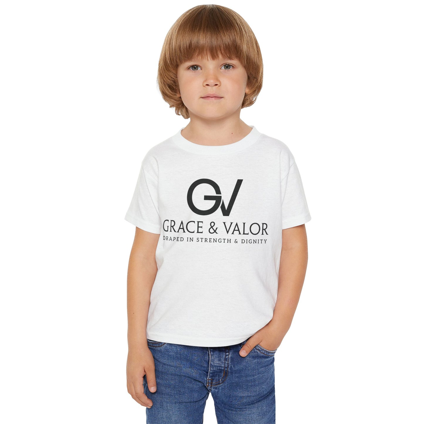 Grace & Valor Toddler T-Shirt - Black Scripture Design