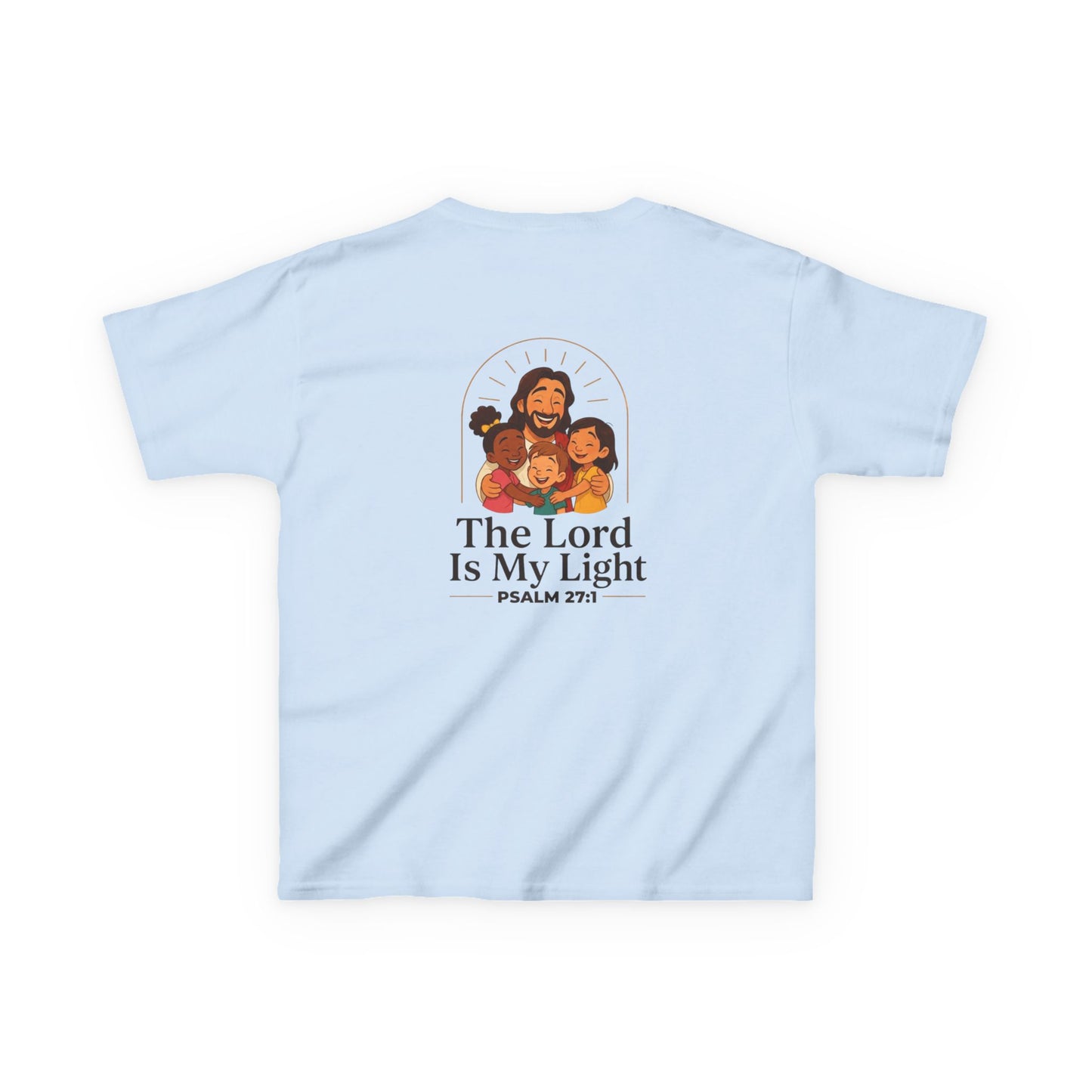 The Lord Is My Light Kids Christian T-Shirt | Psalm 27:1 Bible Verse Shirt Grace and Valor Collection Faith-Based Youth Apparel
