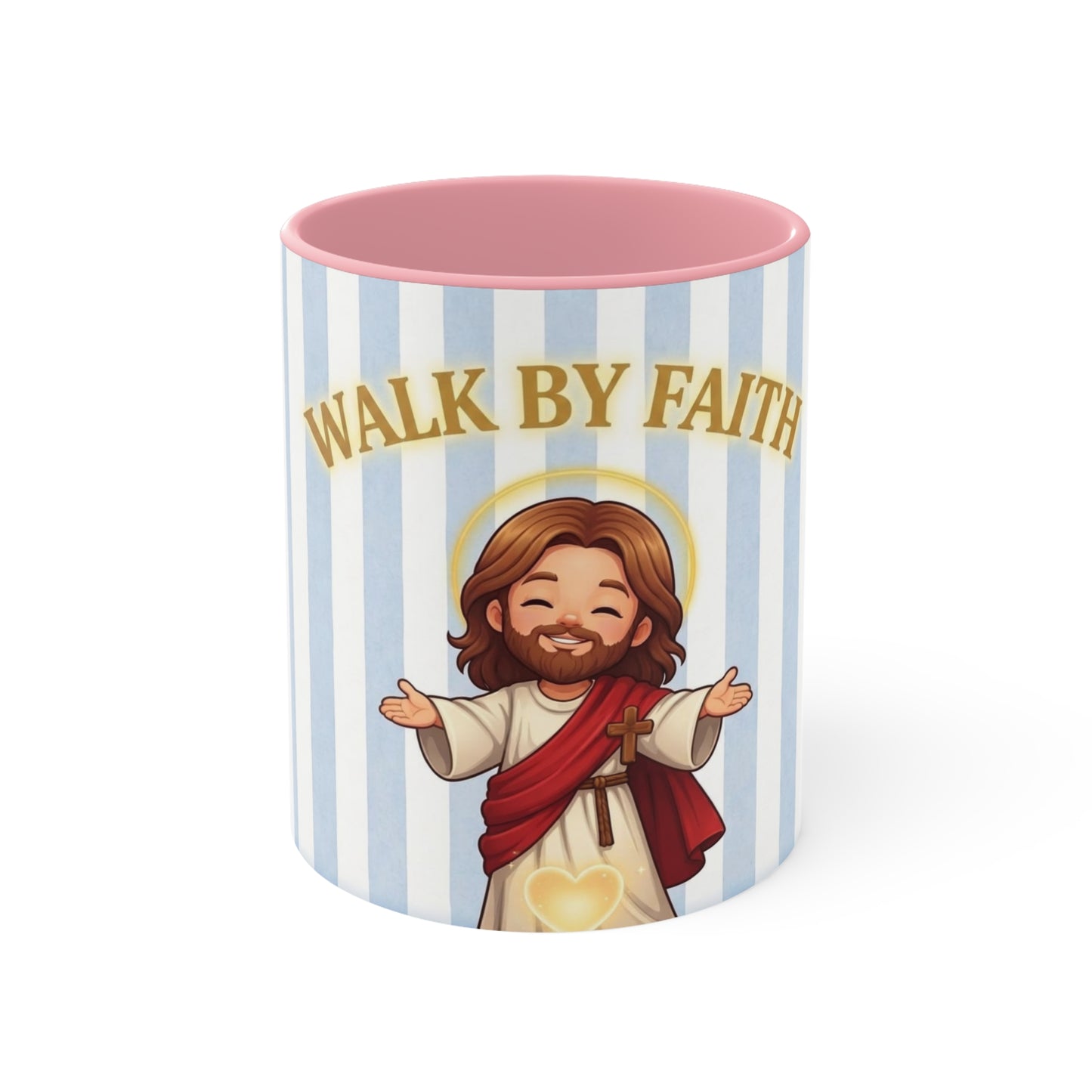 Faith-Based Christian Mug – Walk By Faith Jesus Coffee Cup | Encouraging Religious Gift for Christians | Inspirational Christian Drinkware