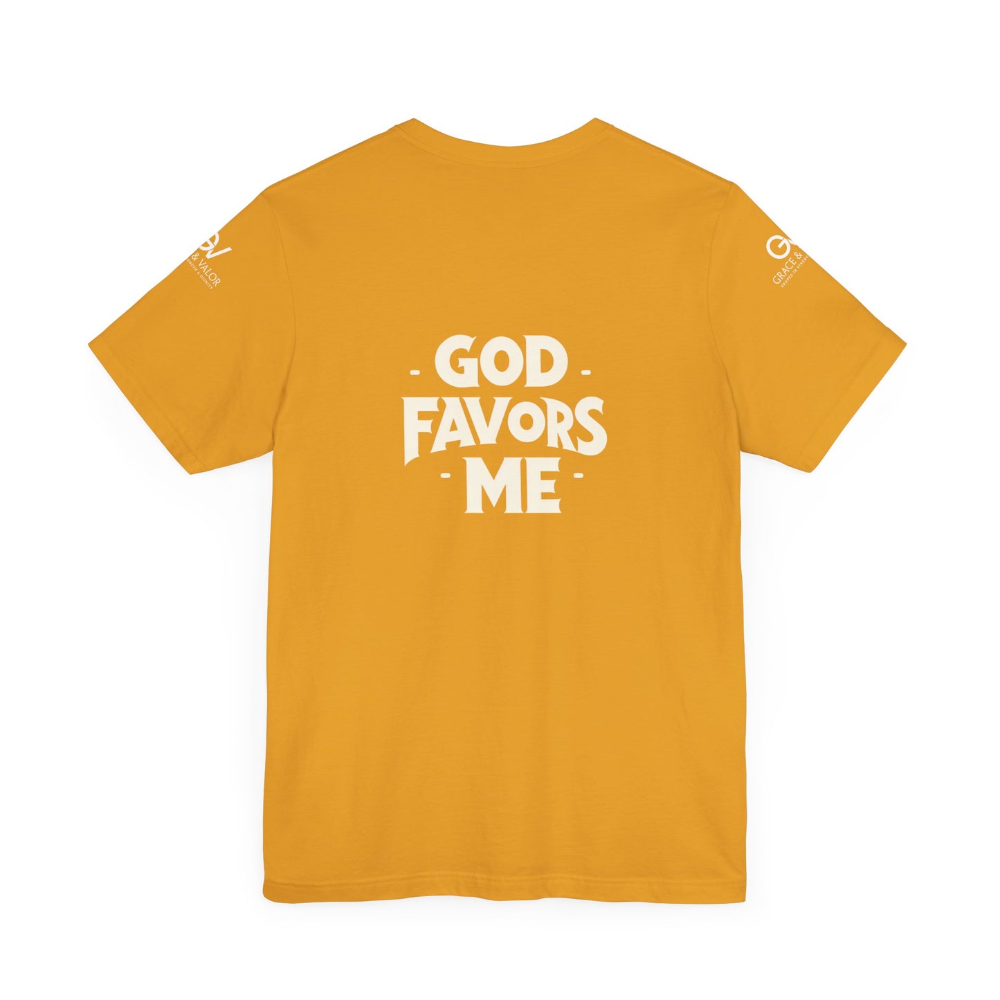 GV White Print God Favors - Unisex Jersey Short Sleeve Tee