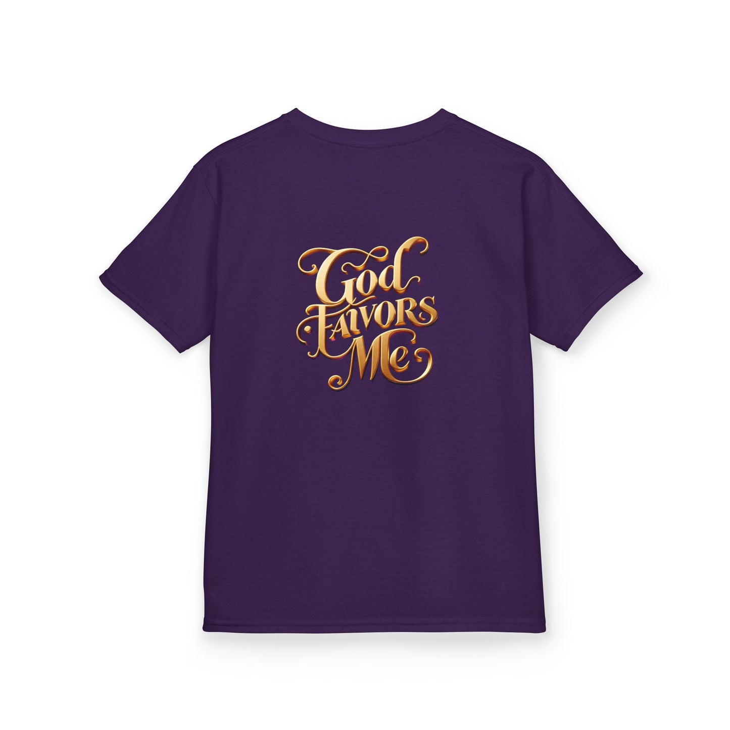 Kids Grace & Valor Tee Gold Original font total - God Favors Me Design - Stylish Cotton Shirt