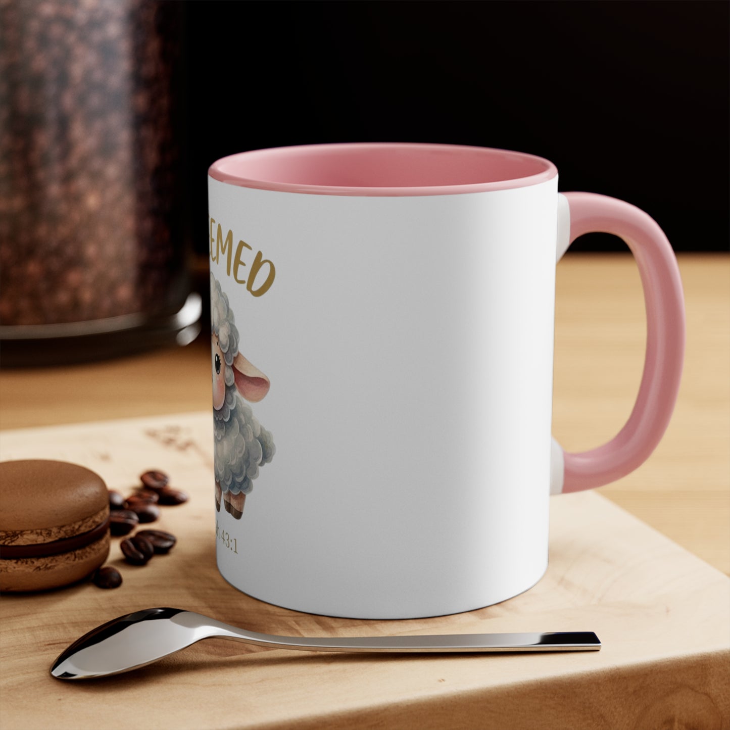 Redeemed Isaiah 43:1 Christian Coffee Mug – Cute Lamb Bible Verse Mug for Women & Girls | Faith-Based Christian Gift | Inspirational Scripture Cup