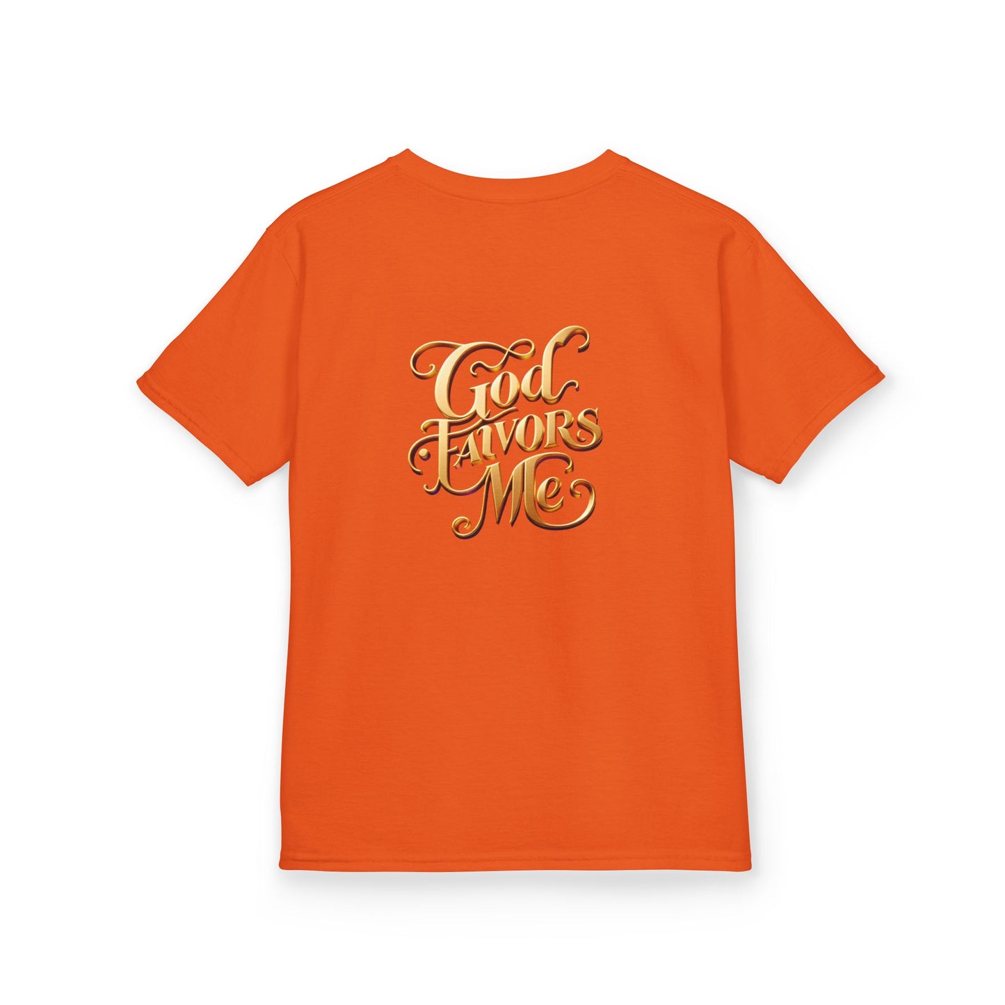 Kids Grace & Valor Tee Gold Original font total - God Favors Me Design - Stylish Cotton Shirt