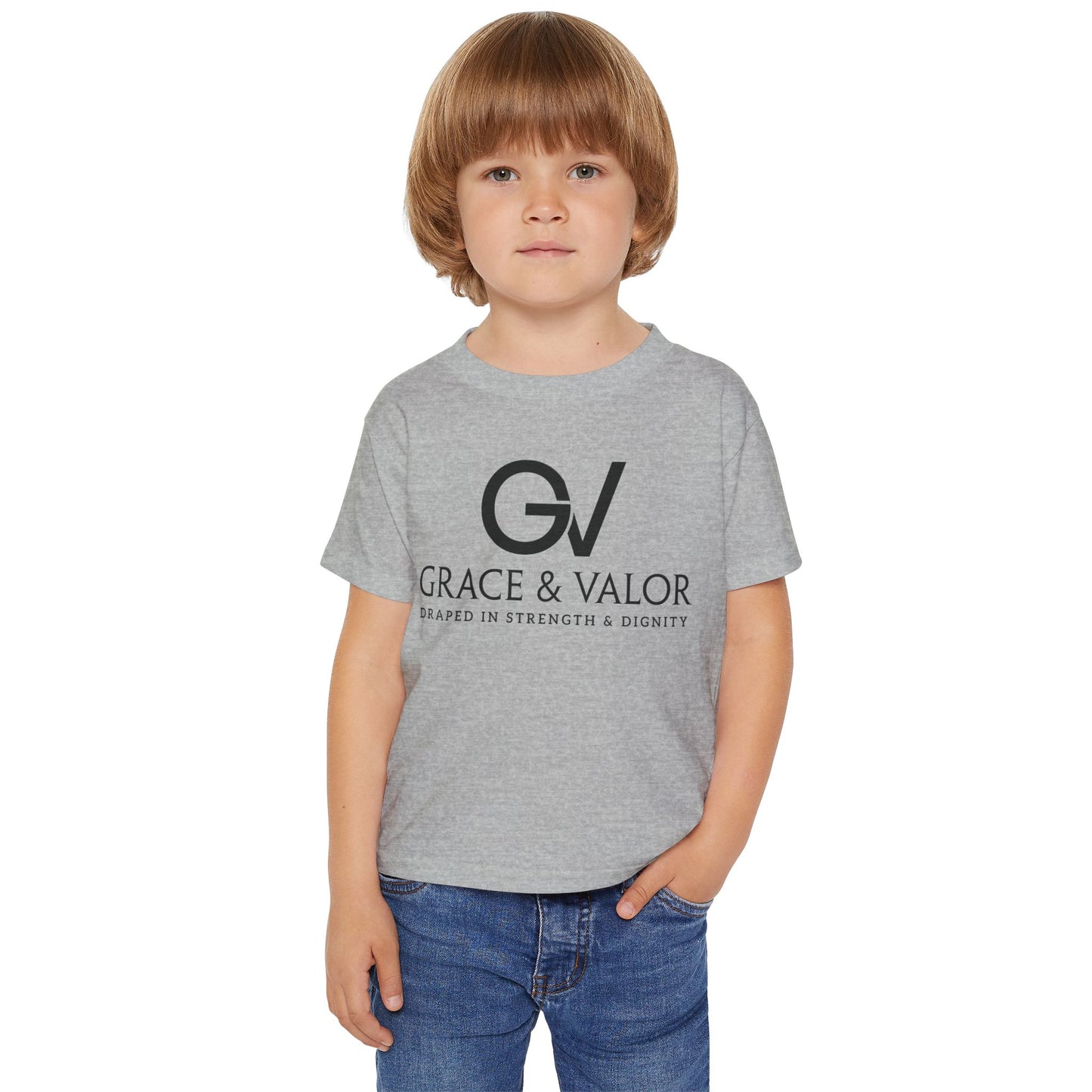 Grace & Valor Toddler T-Shirt - Black Scripture Design