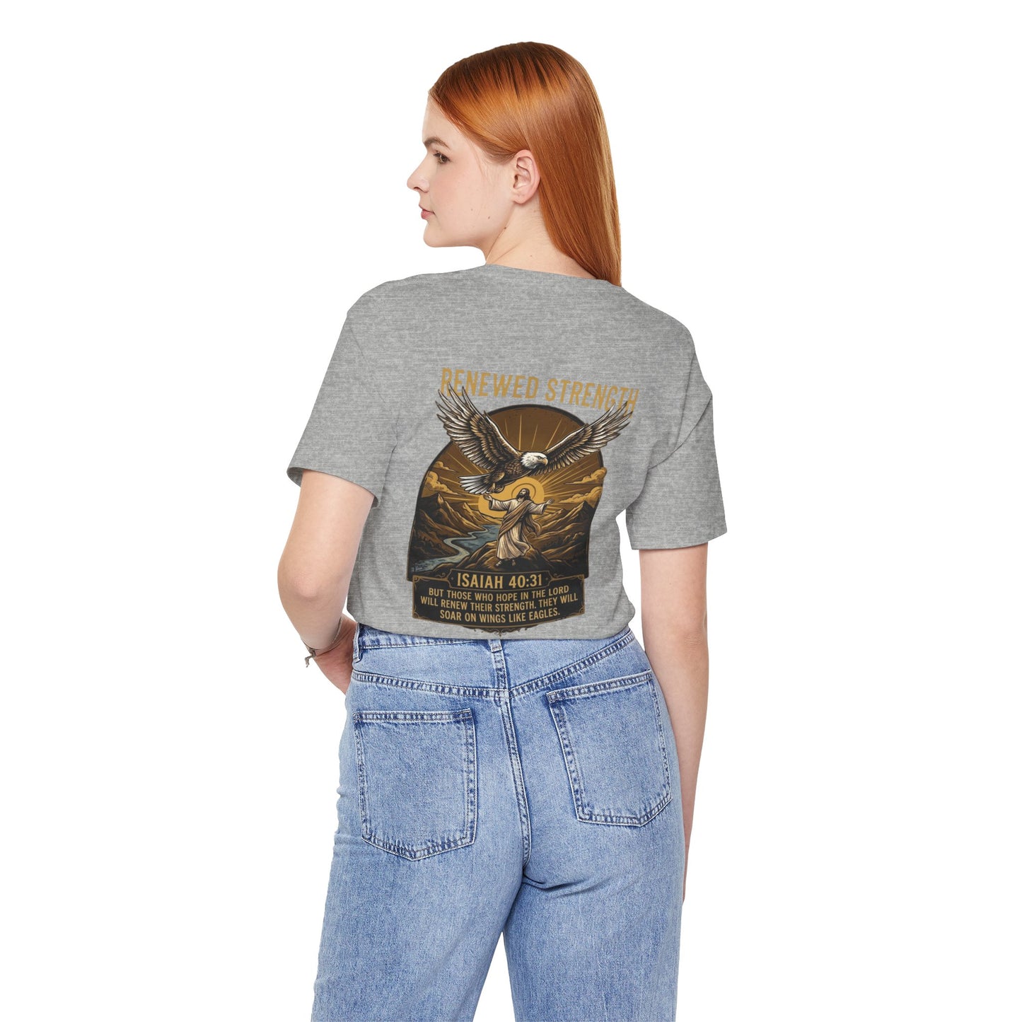 Renewed Strength T-Shirt | Isaiah 40:31 Scripture Shirt | Christian Faith Tee | Inspirational Bible Verse Apparel