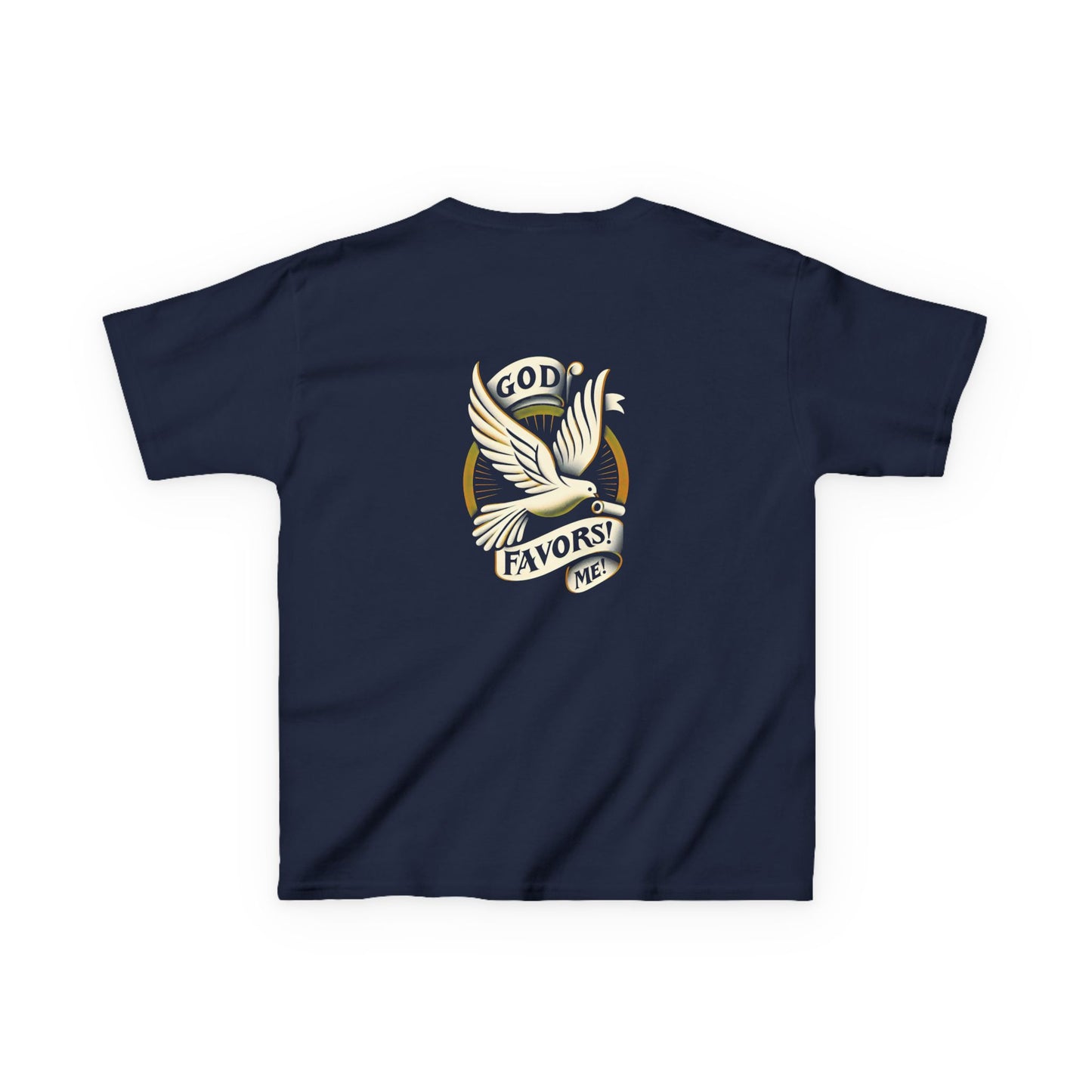 Kids Grace & Valor Tee White font total - God Favors Me Floral Design - Stylish Cotton Shirt